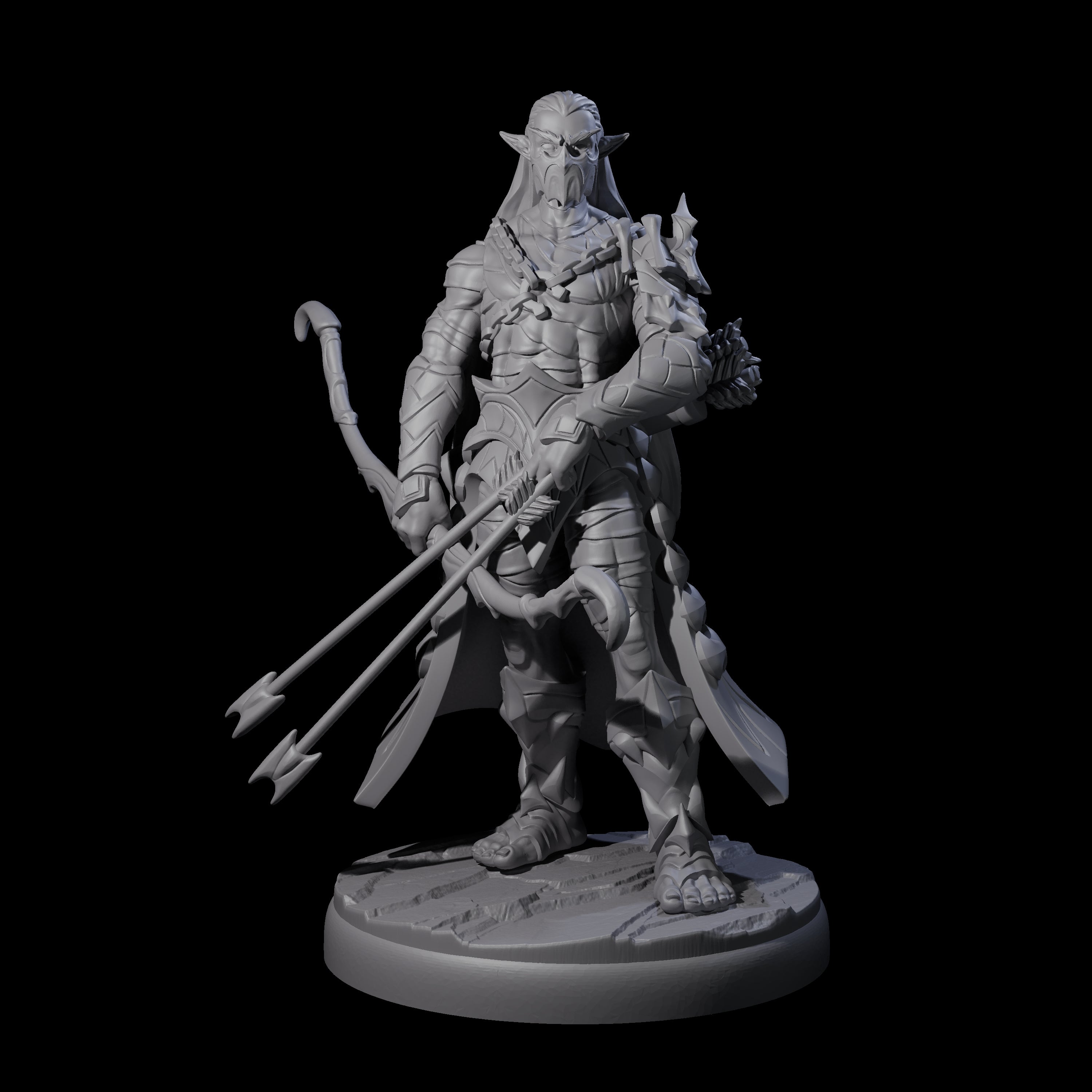 Cunning Dark Elf Archer A Miniature for Dungeons and Dragons, Pathfinder or other TTRPGs