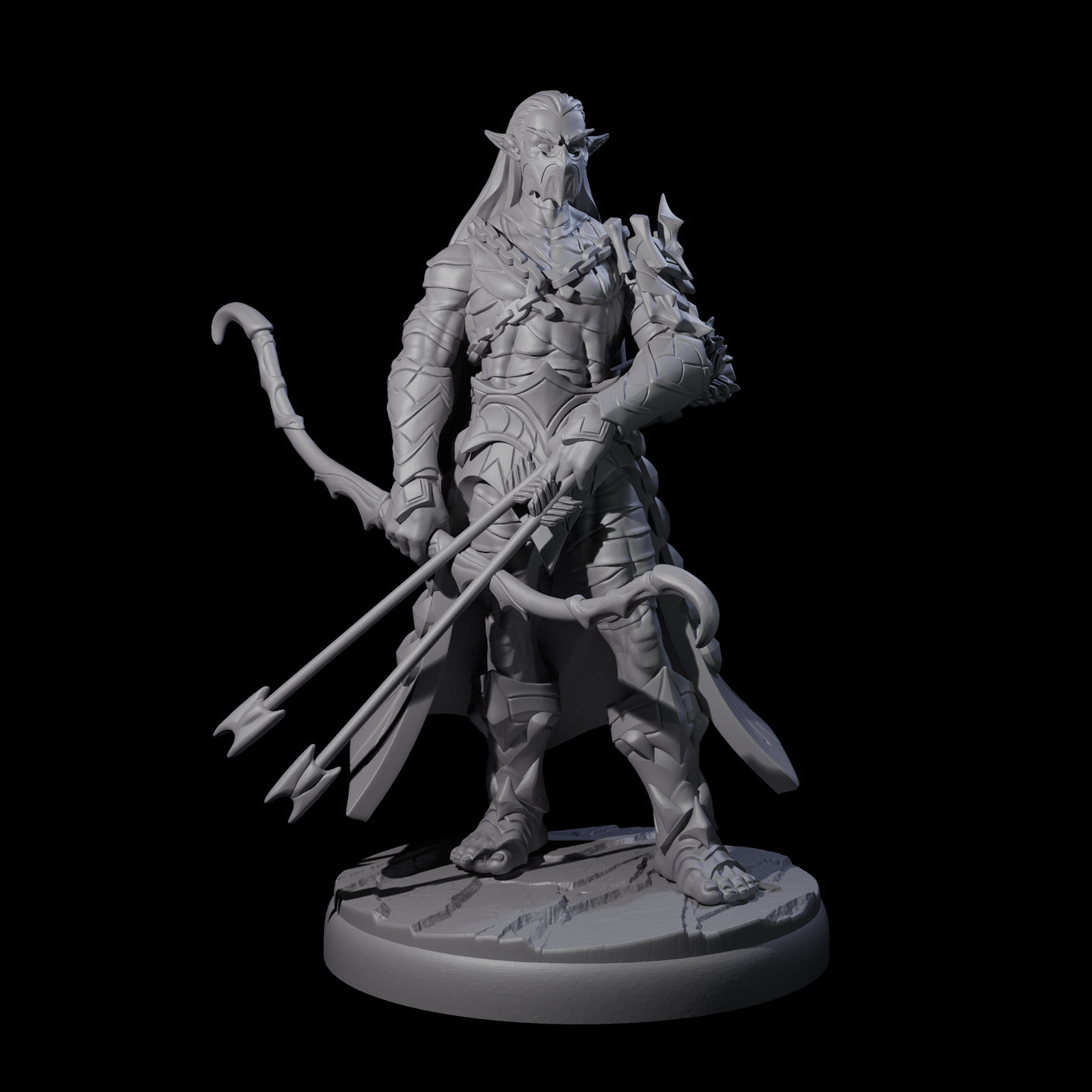 Cunning Dark Elf Archer A Miniature for Dungeons and Dragons, Pathfinder or other TTRPGs