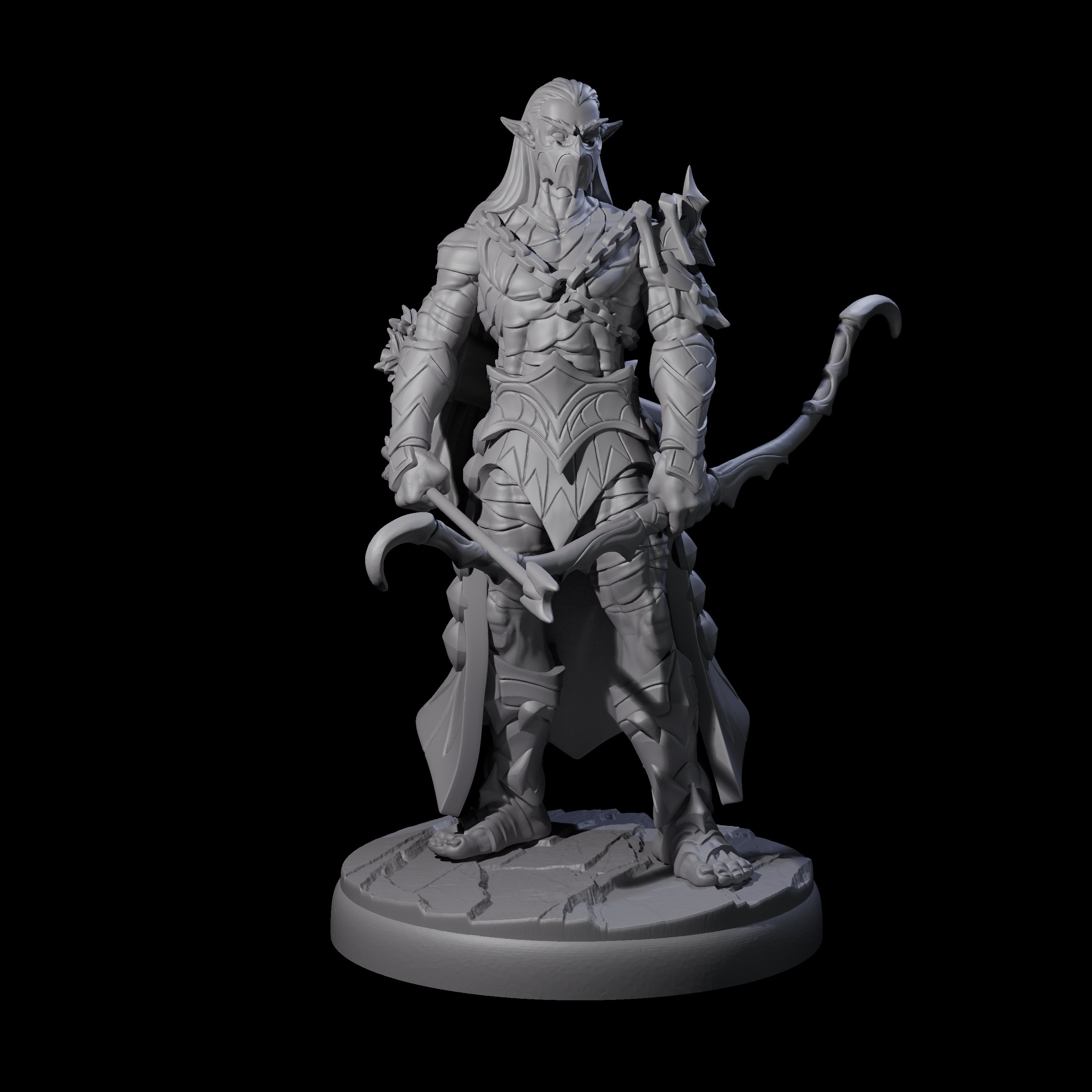 Cunning Dark Elf Archer B Miniature for Dungeons and Dragons, Pathfinder or other TTRPGs