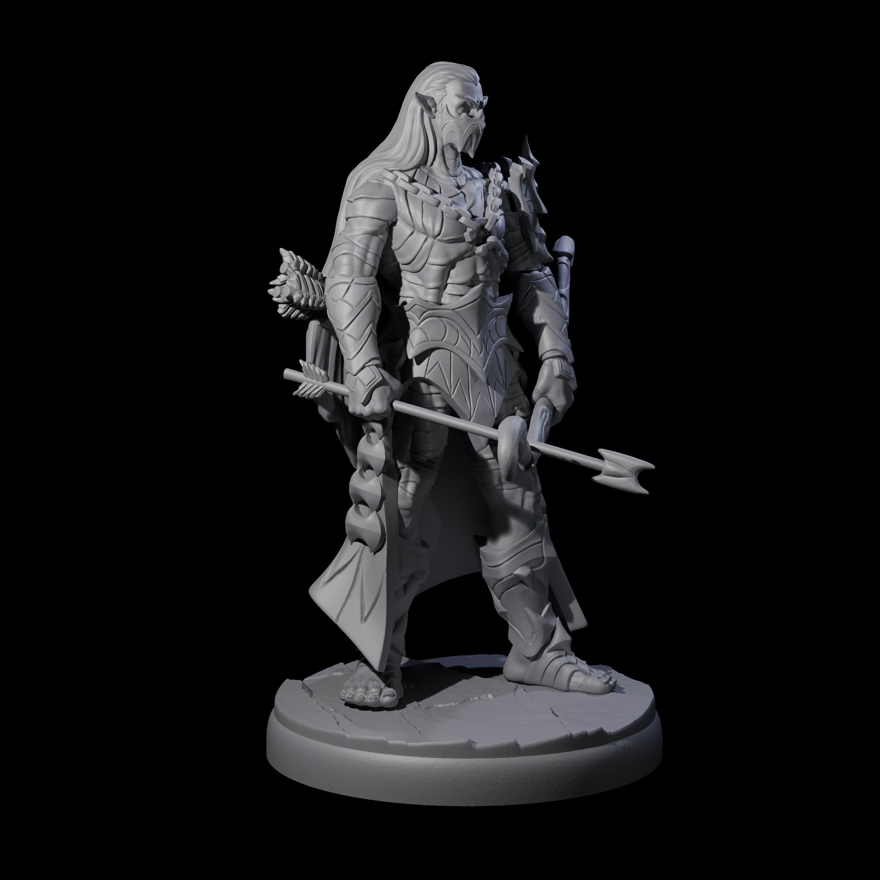 Cunning Dark Elf Archer B Miniature for Dungeons and Dragons, Pathfinder or other TTRPGs