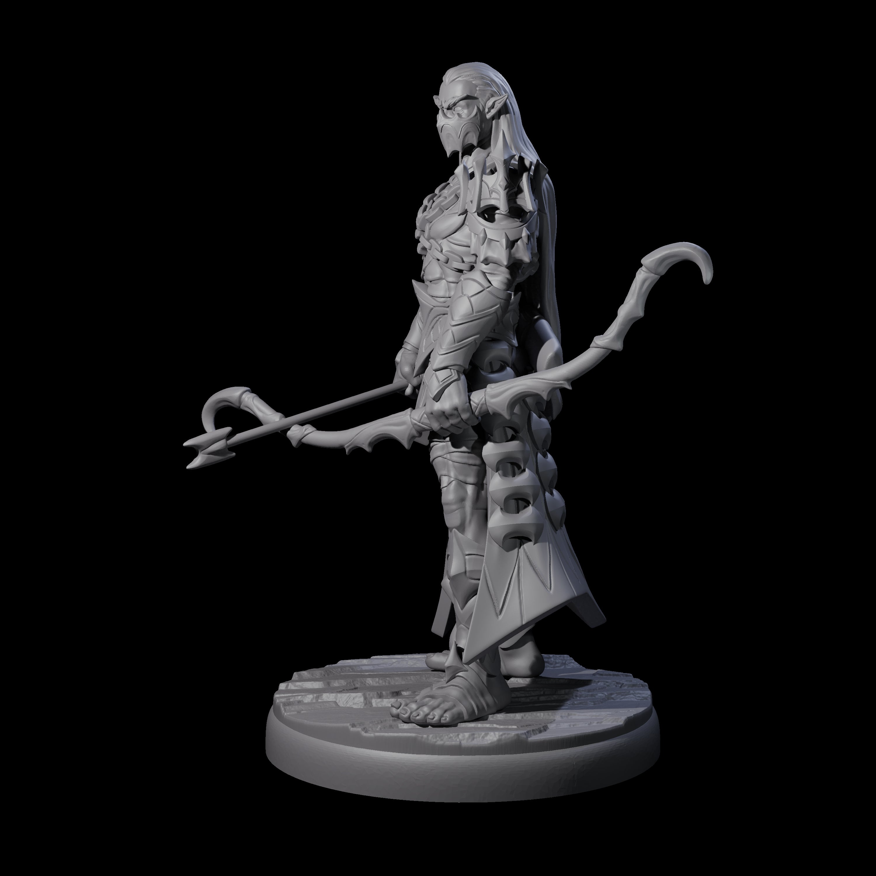 Cunning Dark Elf Archer B Miniature for Dungeons and Dragons, Pathfinder or other TTRPGs