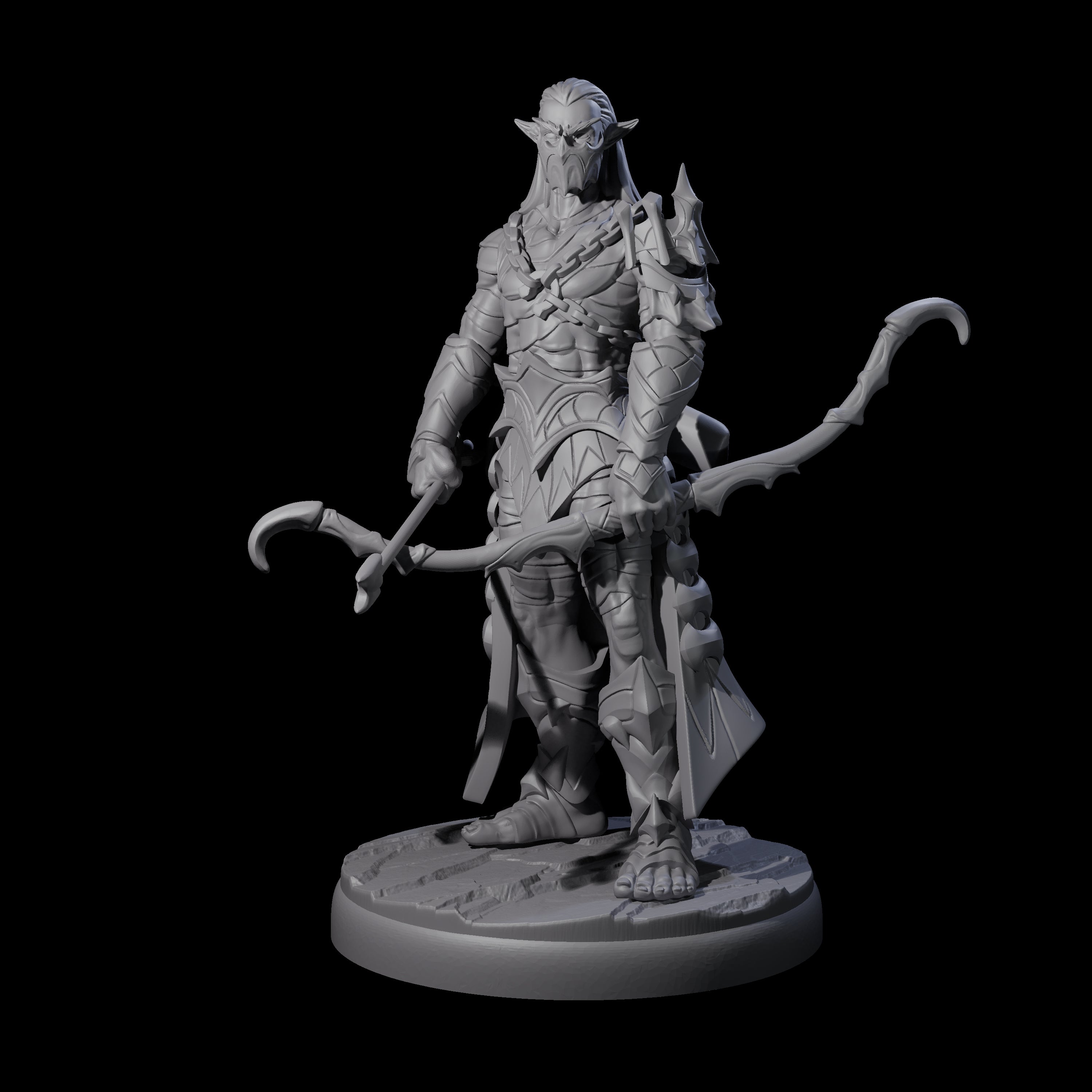 Cunning Dark Elf Archer B Miniature for Dungeons and Dragons, Pathfinder or other TTRPGs