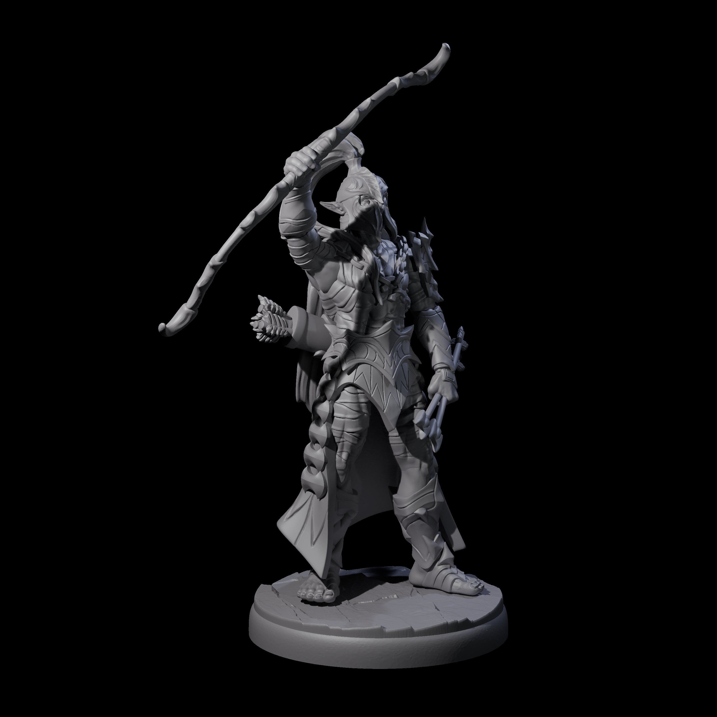 Cunning Dark Elf Archer Commander Miniature for Dungeons and Dragons, Pathfinder or other TTRPGs