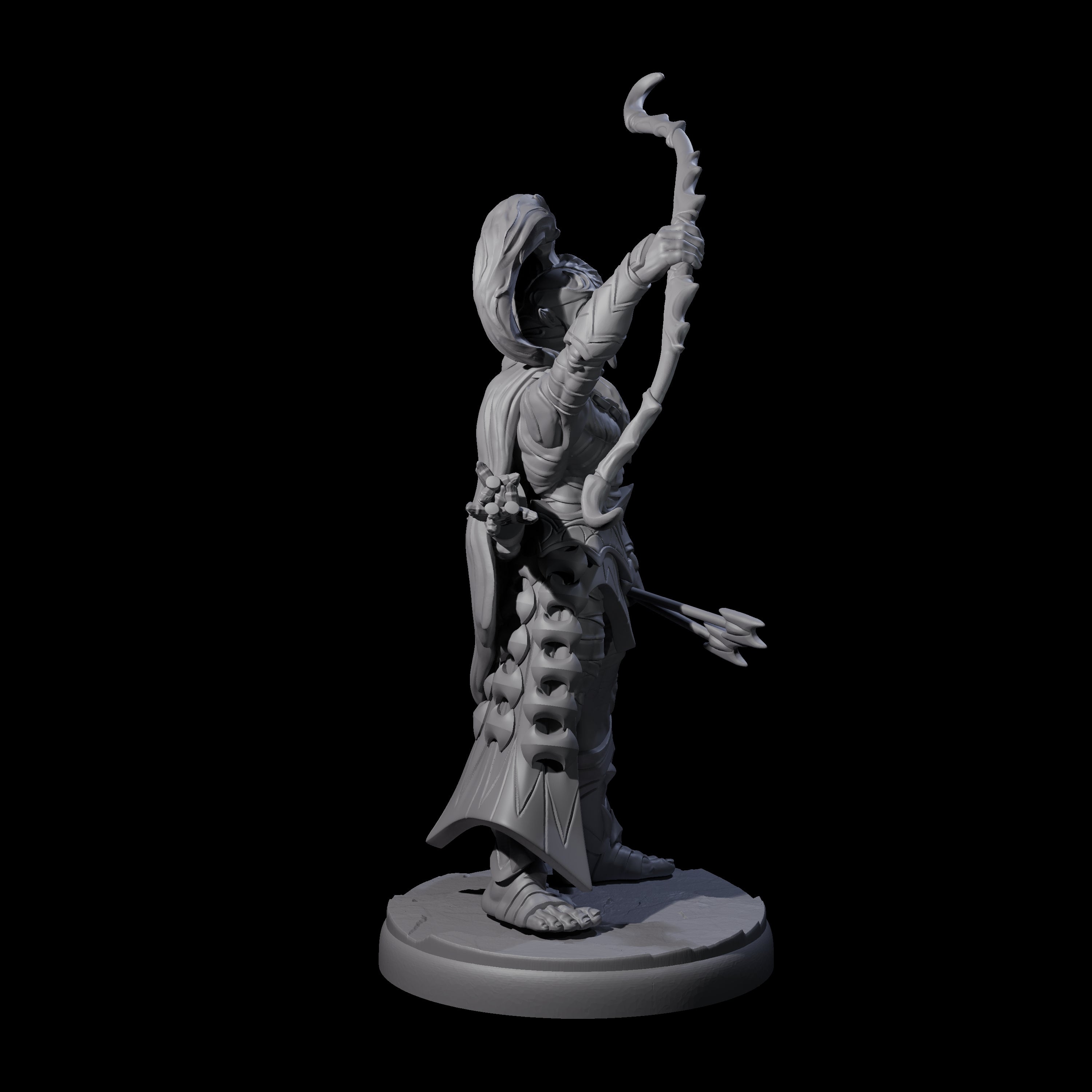 Cunning Dark Elf Archer Commander Miniature for Dungeons and Dragons, Pathfinder or other TTRPGs