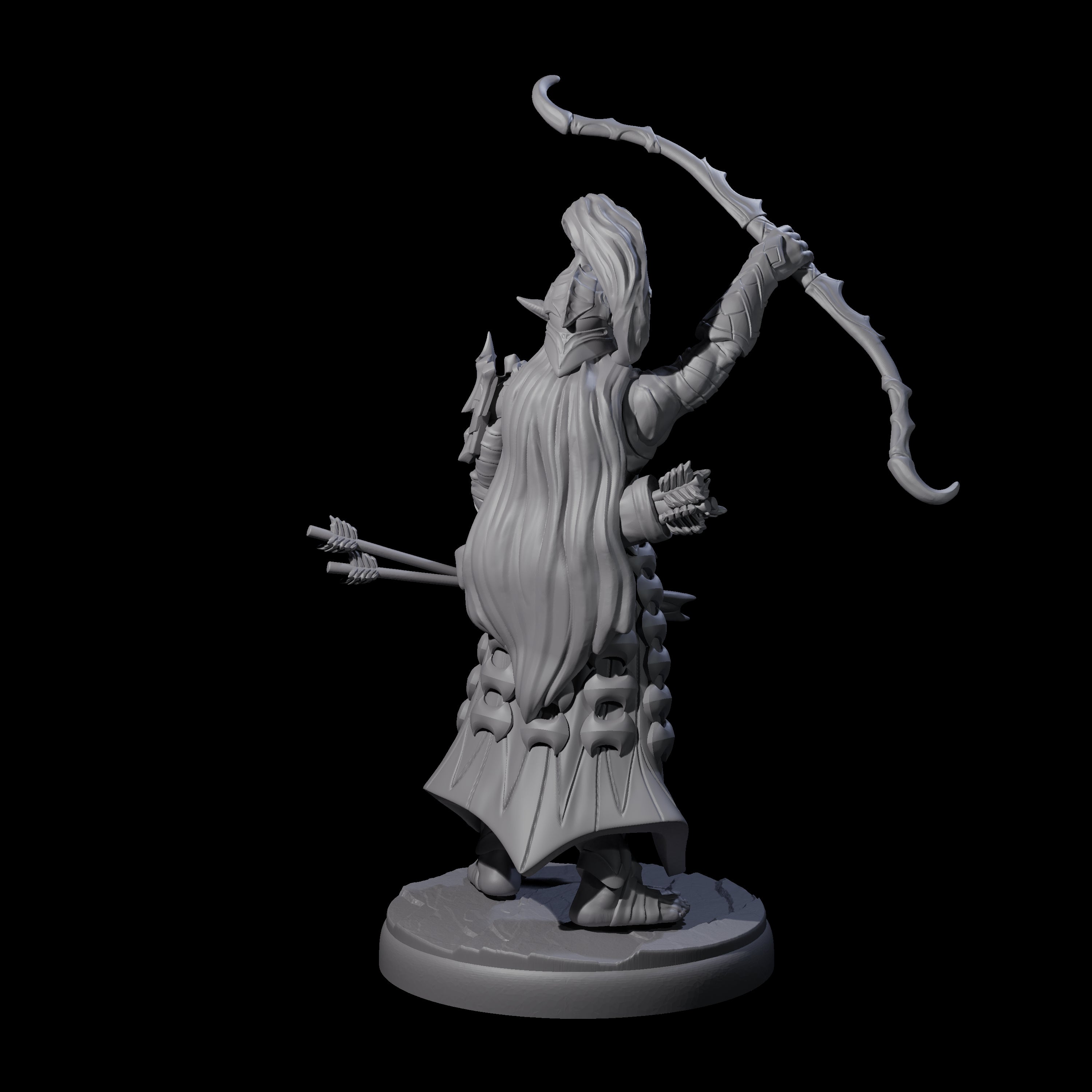 Cunning Dark Elf Archer Commander Miniature for Dungeons and Dragons, Pathfinder or other TTRPGs