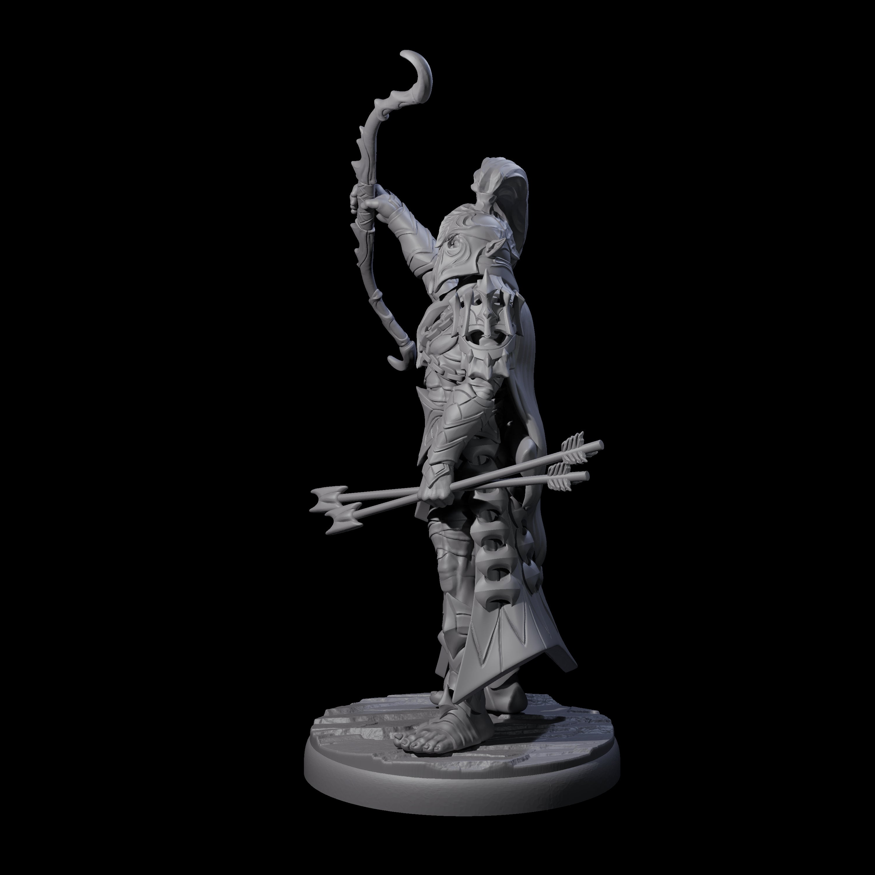 Cunning Dark Elf Archer Commander Miniature for Dungeons and Dragons, Pathfinder or other TTRPGs