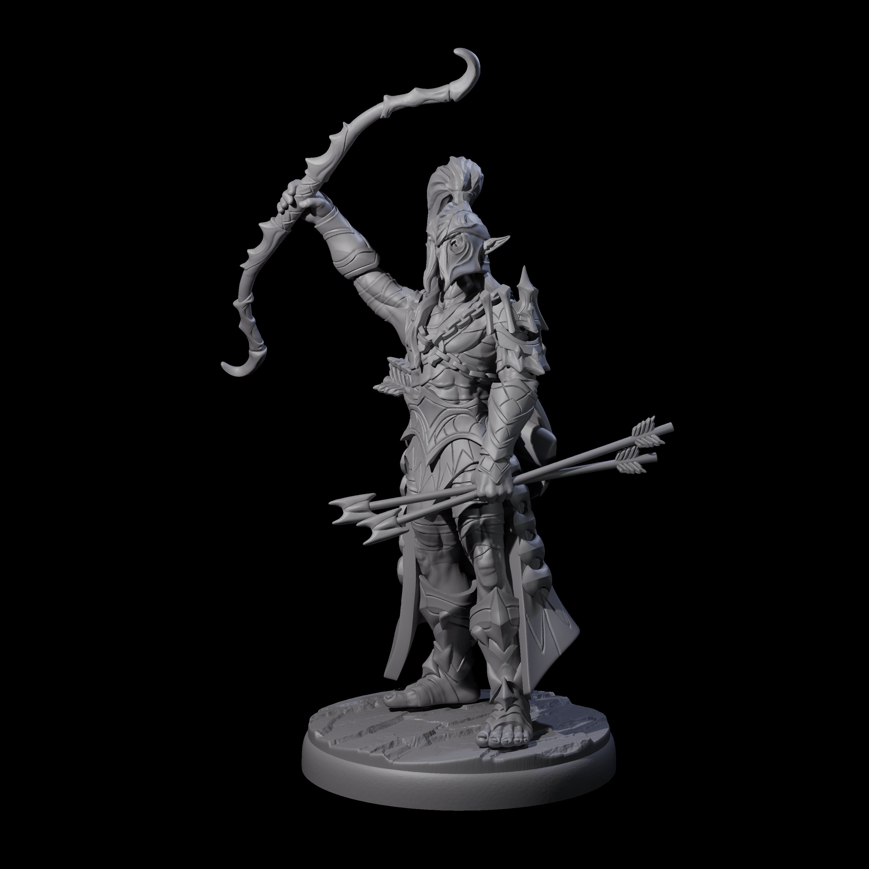 Cunning Dark Elf Archer Commander Miniature for Dungeons and Dragons, Pathfinder or other TTRPGs