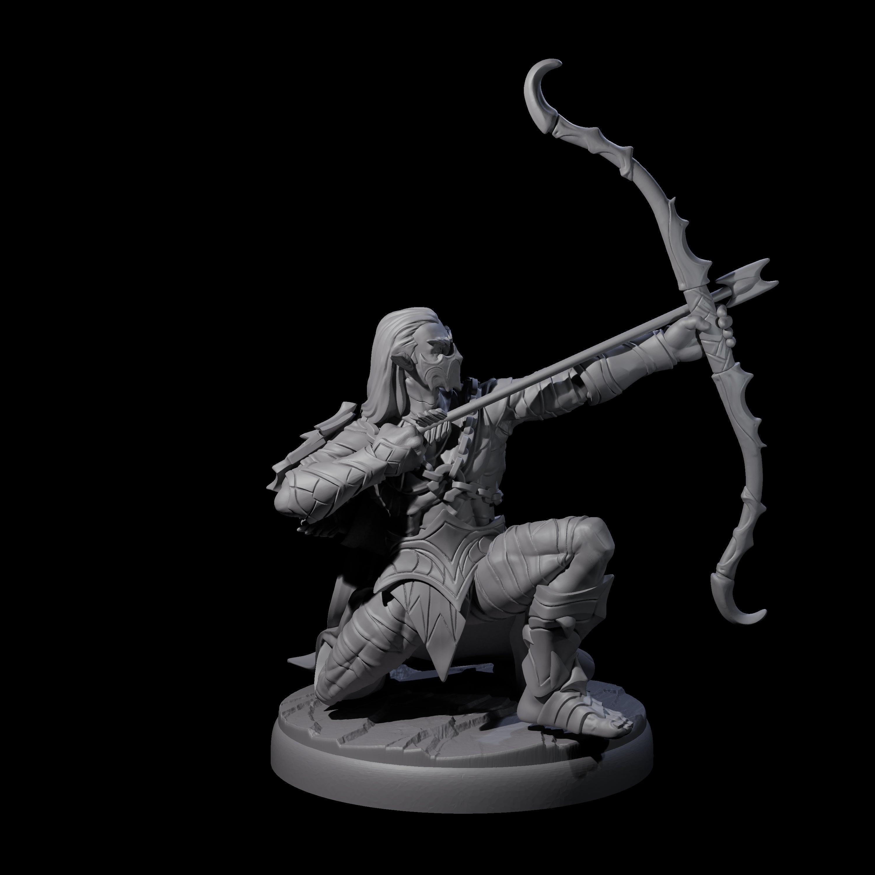 Cunning Dark Elf Archer Company Miniature for Dungeons and Dragons, Pathfinder or other TTRPGs
