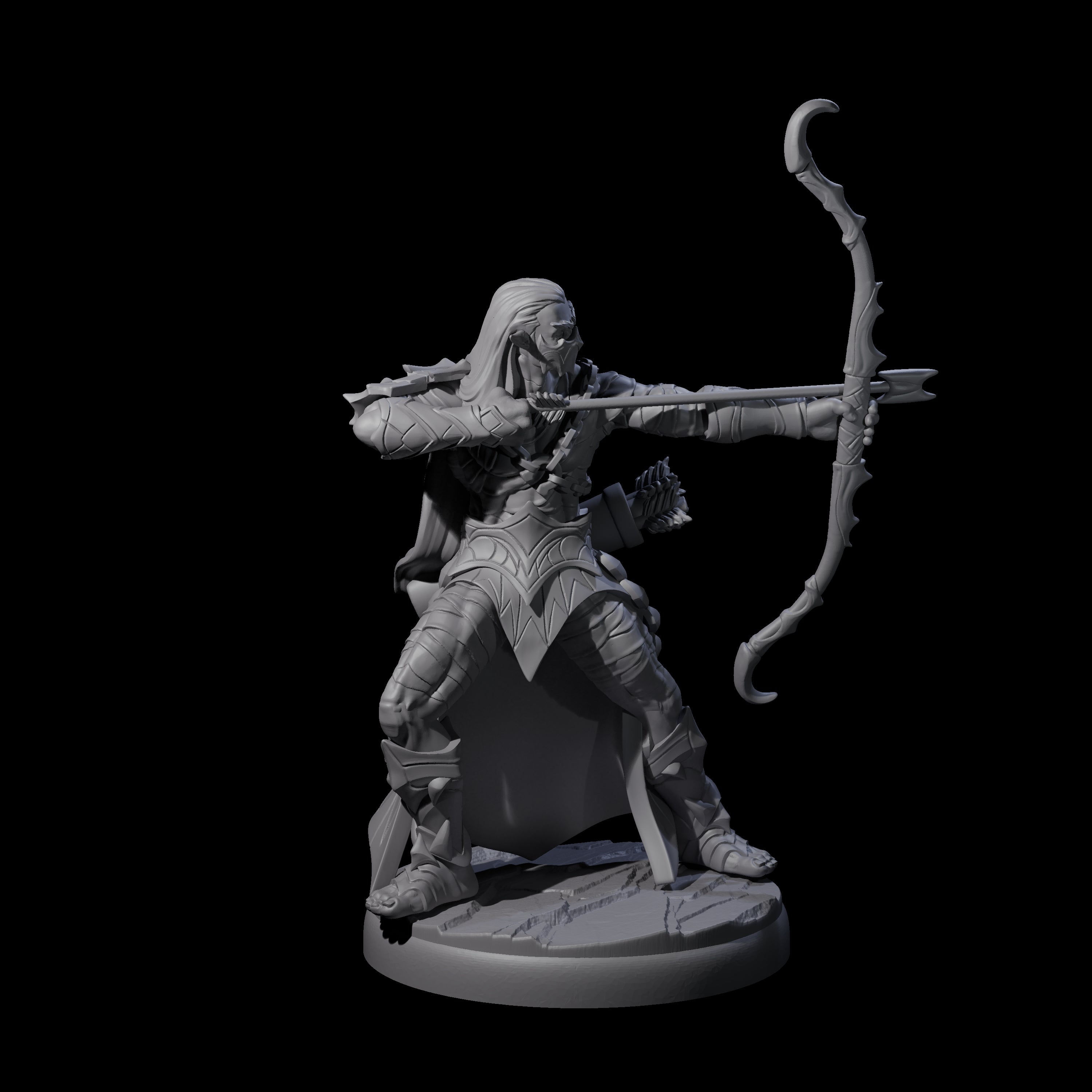 Cunning Dark Elf Archer Company Miniature for Dungeons and Dragons, Pathfinder or other TTRPGs