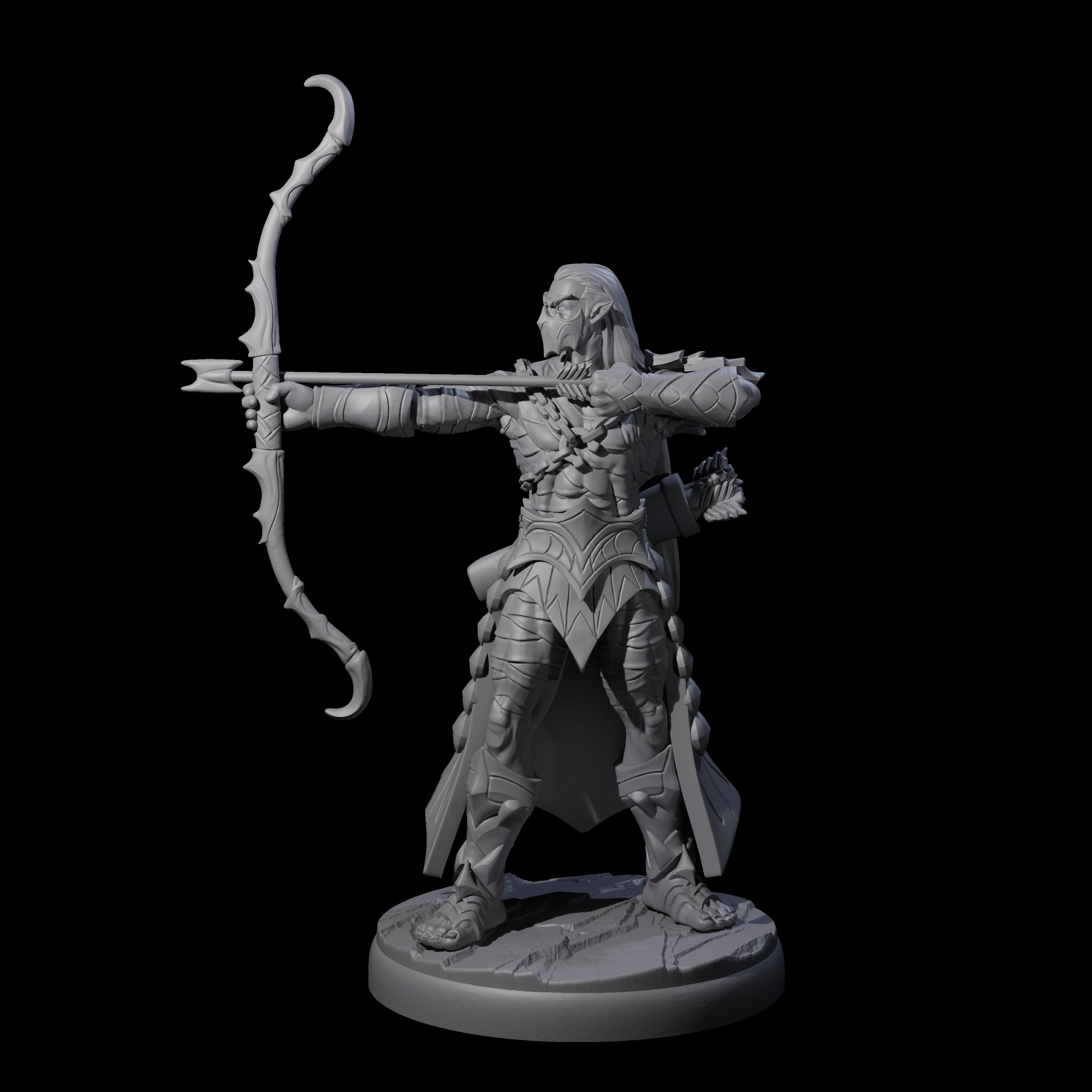 Cunning Dark Elf Archer Company Miniature for Dungeons and Dragons, Pathfinder or other TTRPGs