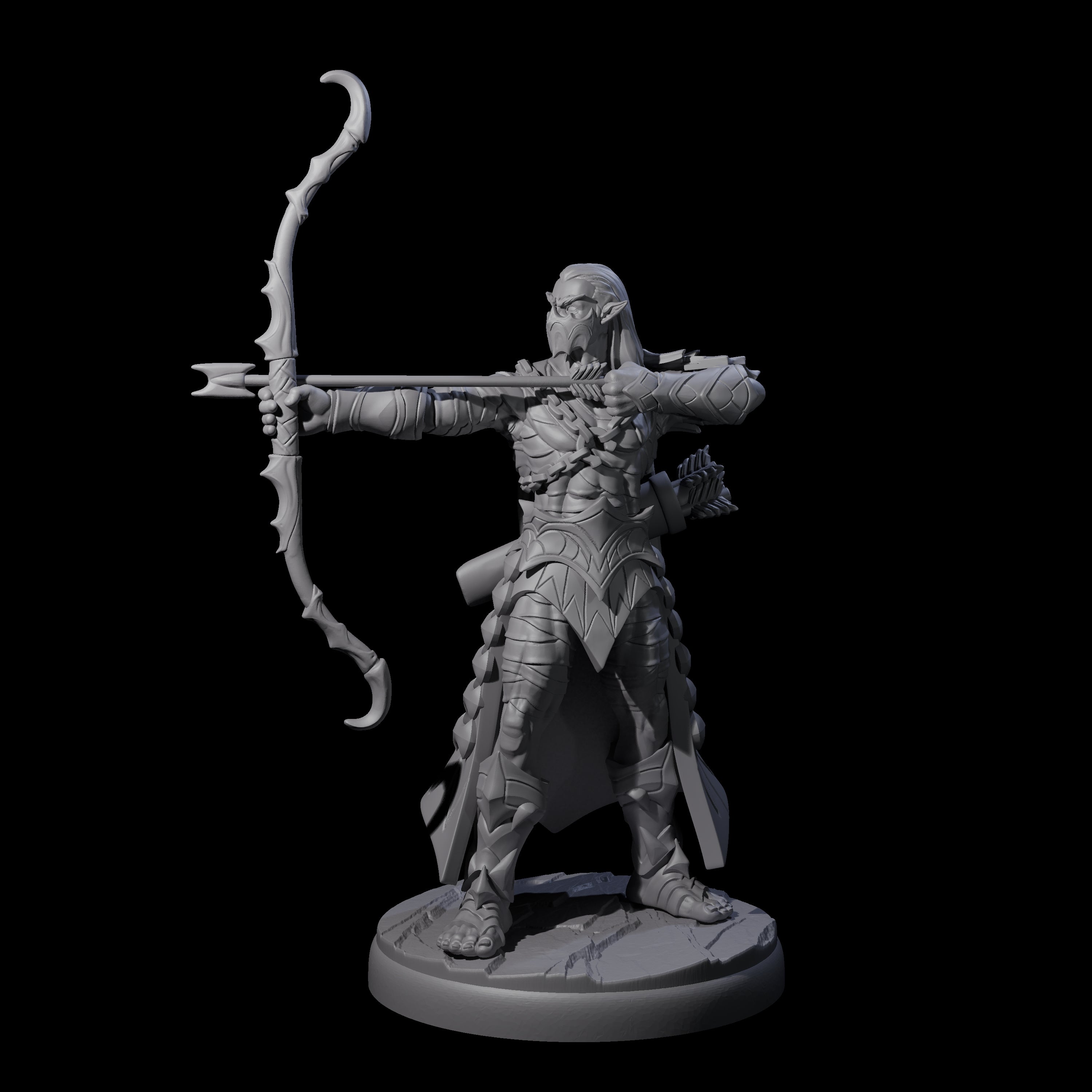 Cunning Dark Elf Archer D Miniature for Dungeons and Dragons, Pathfinder or other TTRPGs