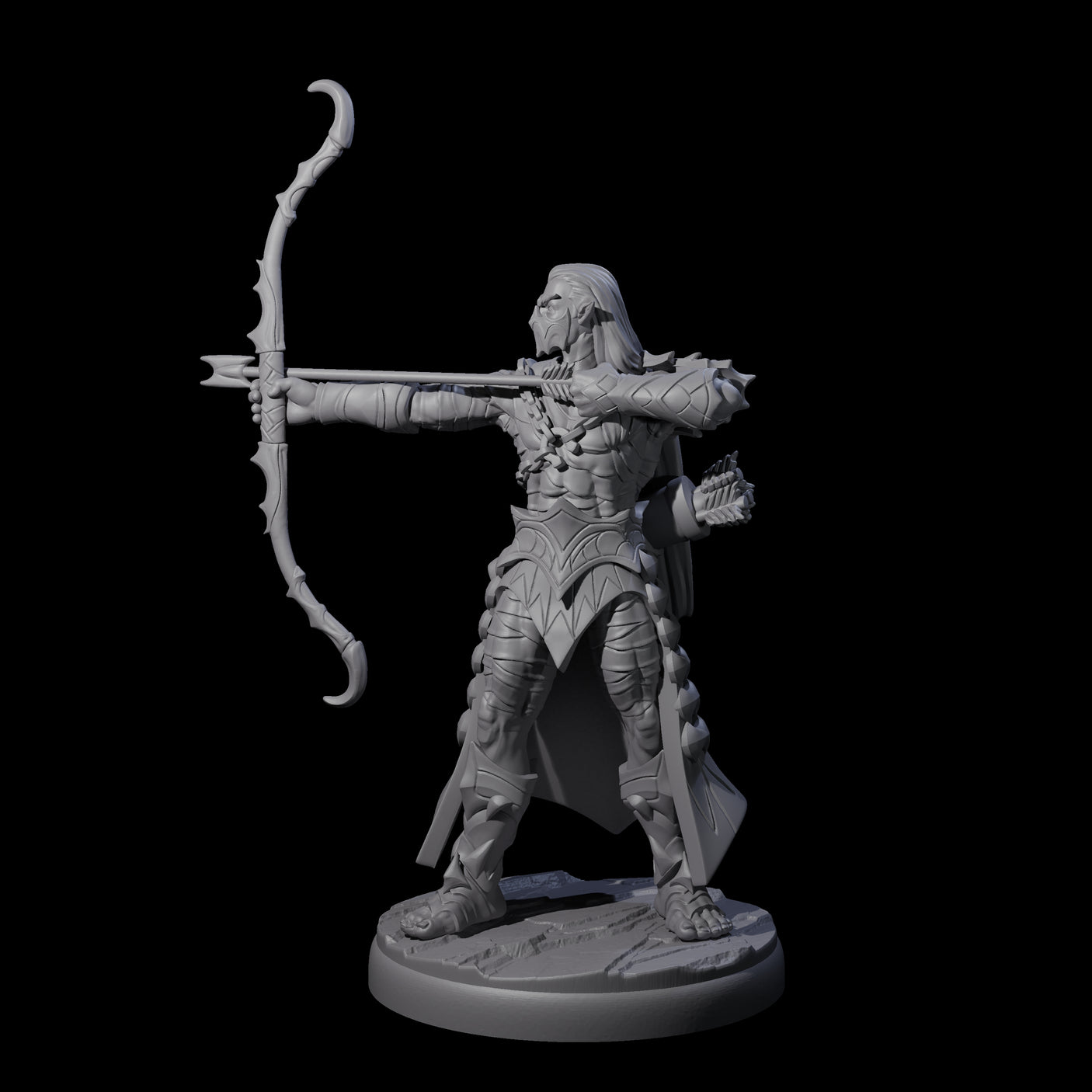 Cunning Dark Elf Archer D Miniature for Dungeons and Dragons, Pathfinder or other TTRPGs
