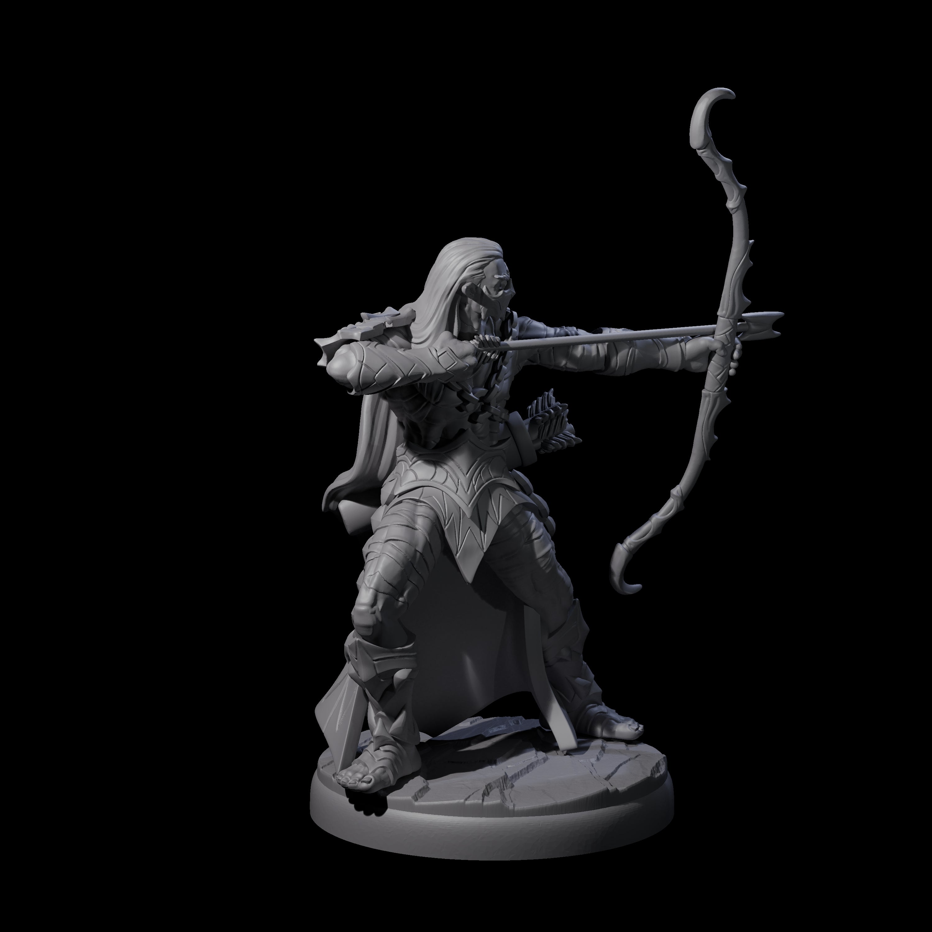 Cunning Dark Elf Archer E Miniature for Dungeons and Dragons, Pathfinder or other TTRPGs