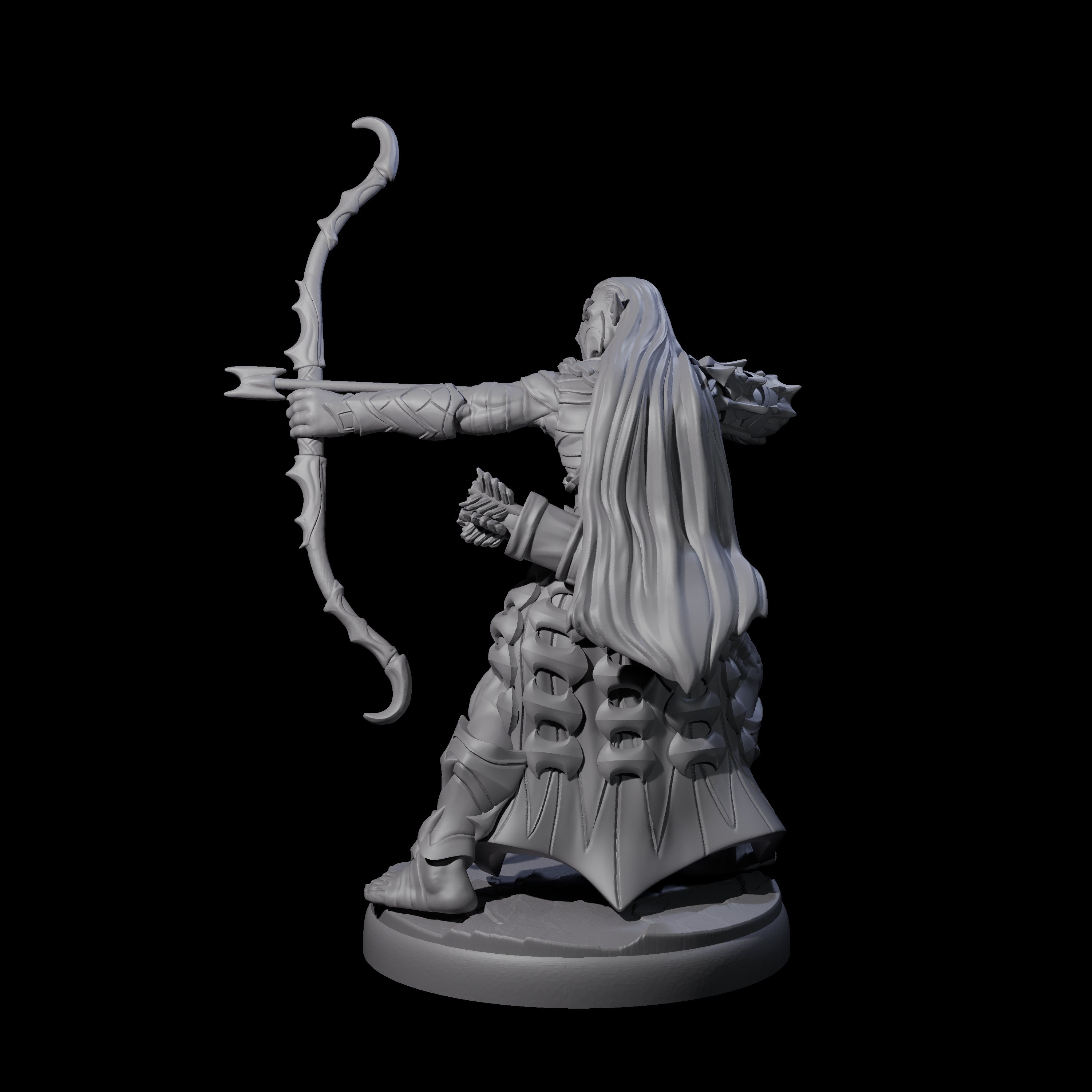Cunning Dark Elf Archer E Miniature for Dungeons and Dragons, Pathfinder or other TTRPGs