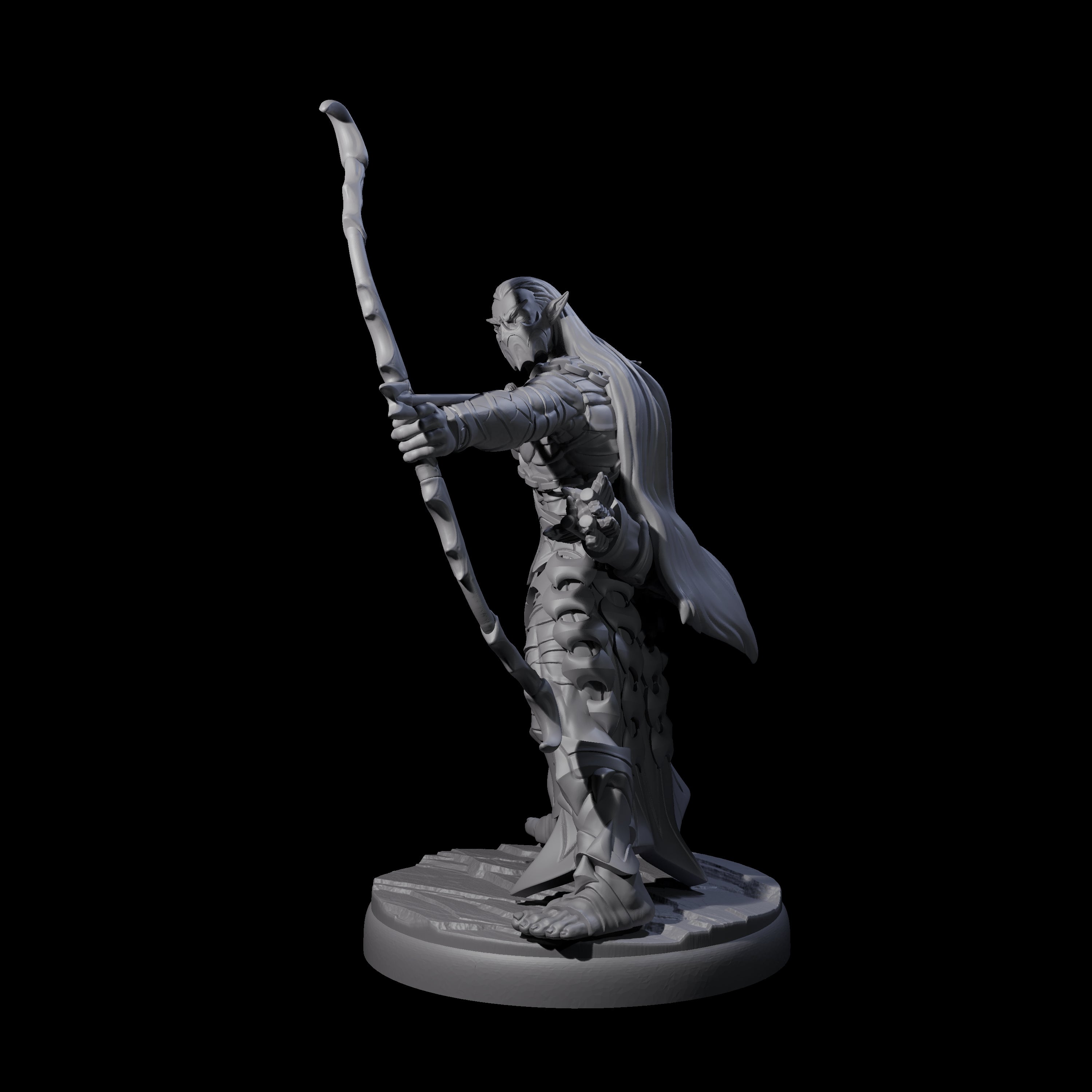 Cunning Dark Elf Archer E Miniature for Dungeons and Dragons, Pathfinder or other TTRPGs