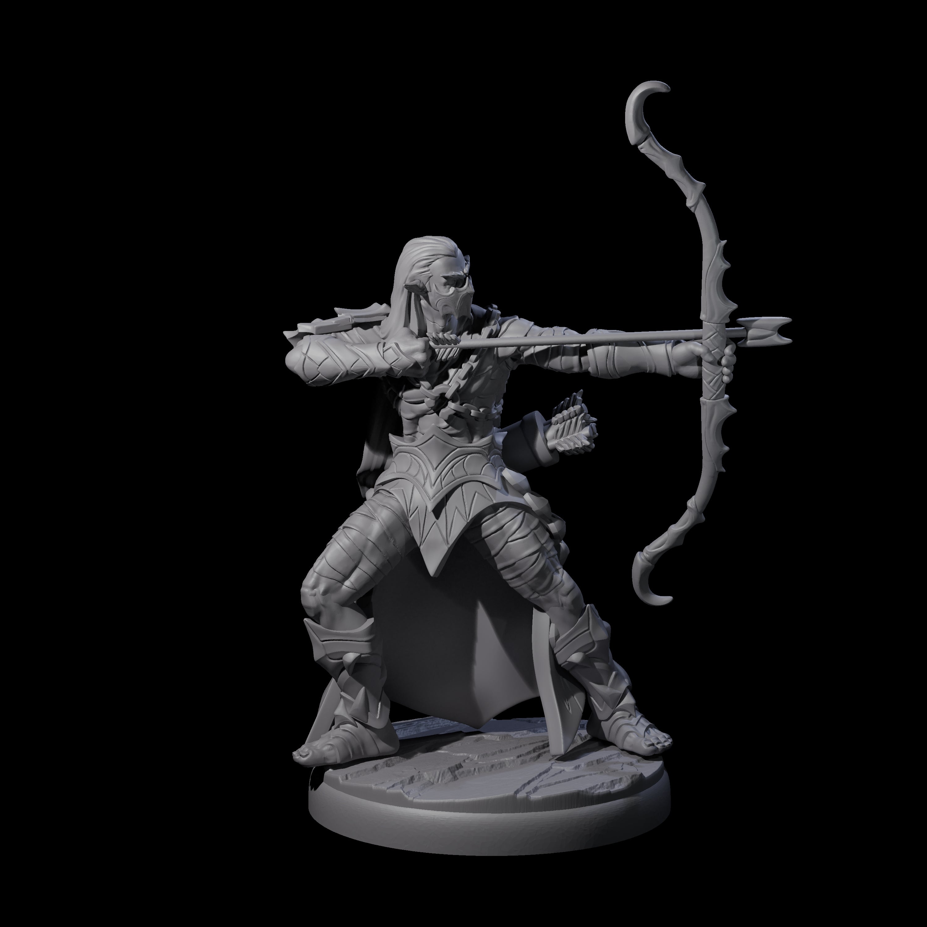 Cunning Dark Elf Archer E Miniature for Dungeons and Dragons, Pathfinder or other TTRPGs