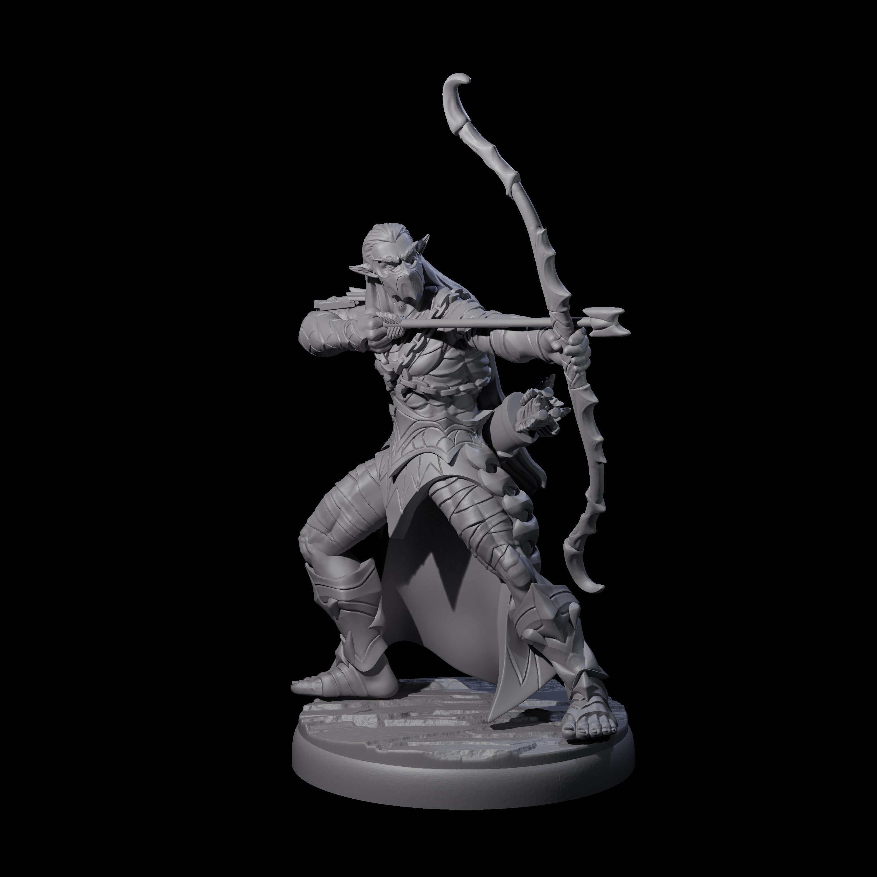 Cunning Dark Elf Archer E Miniature for Dungeons and Dragons, Pathfinder or other TTRPGs