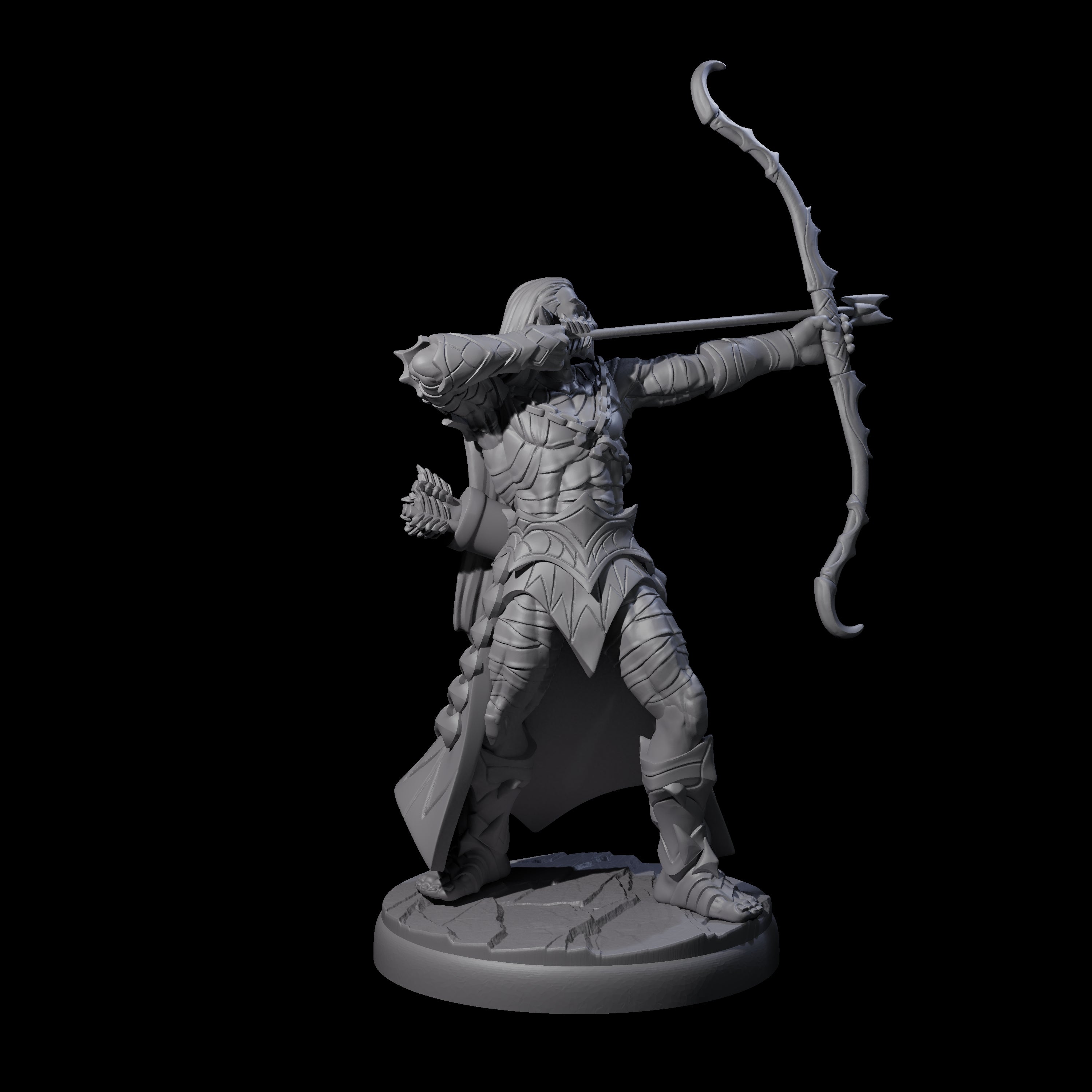 Cunning Dark Elf Archer F Miniature for Dungeons and Dragons, Pathfinder or other TTRPGs