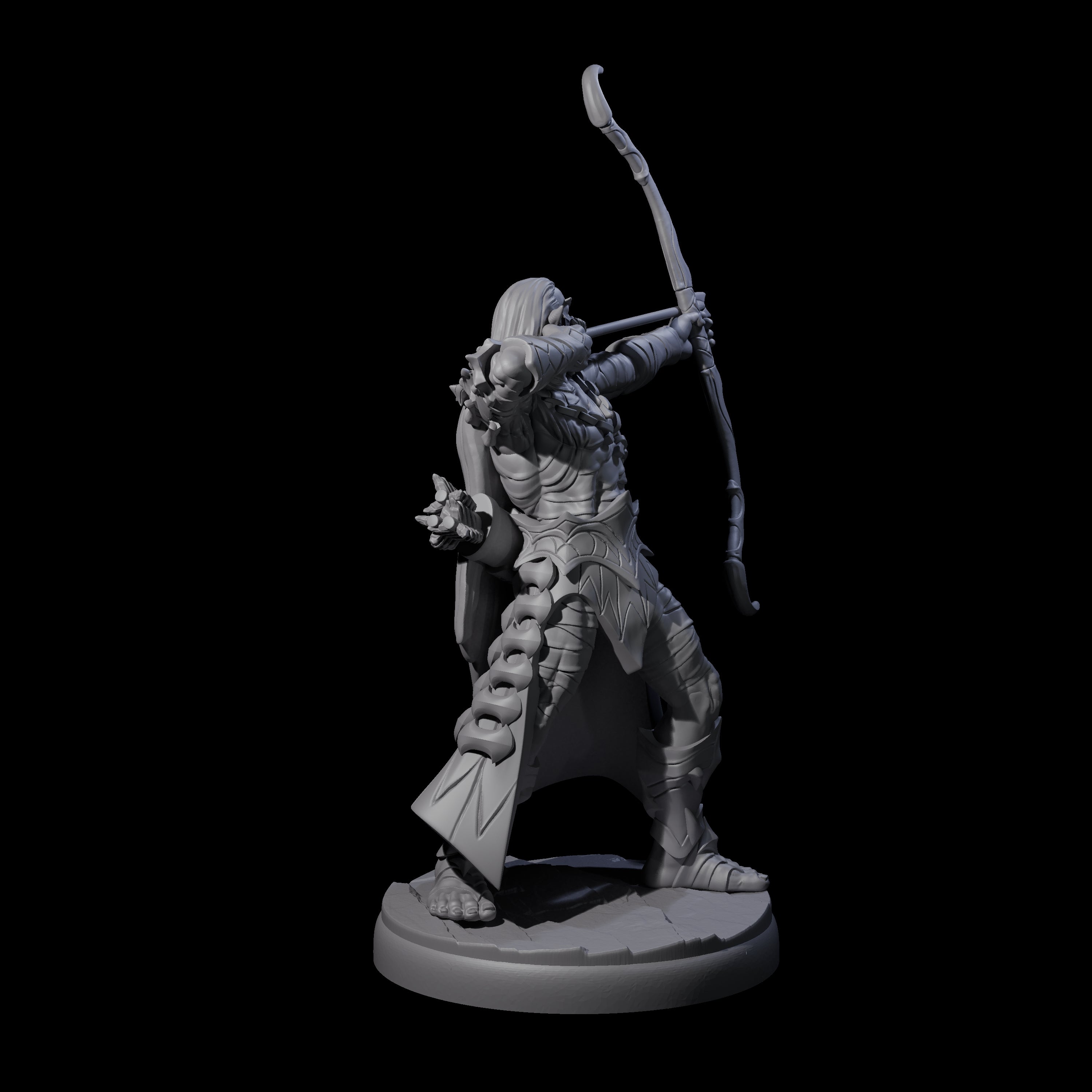 Cunning Dark Elf Archer F Miniature for Dungeons and Dragons, Pathfinder or other TTRPGs