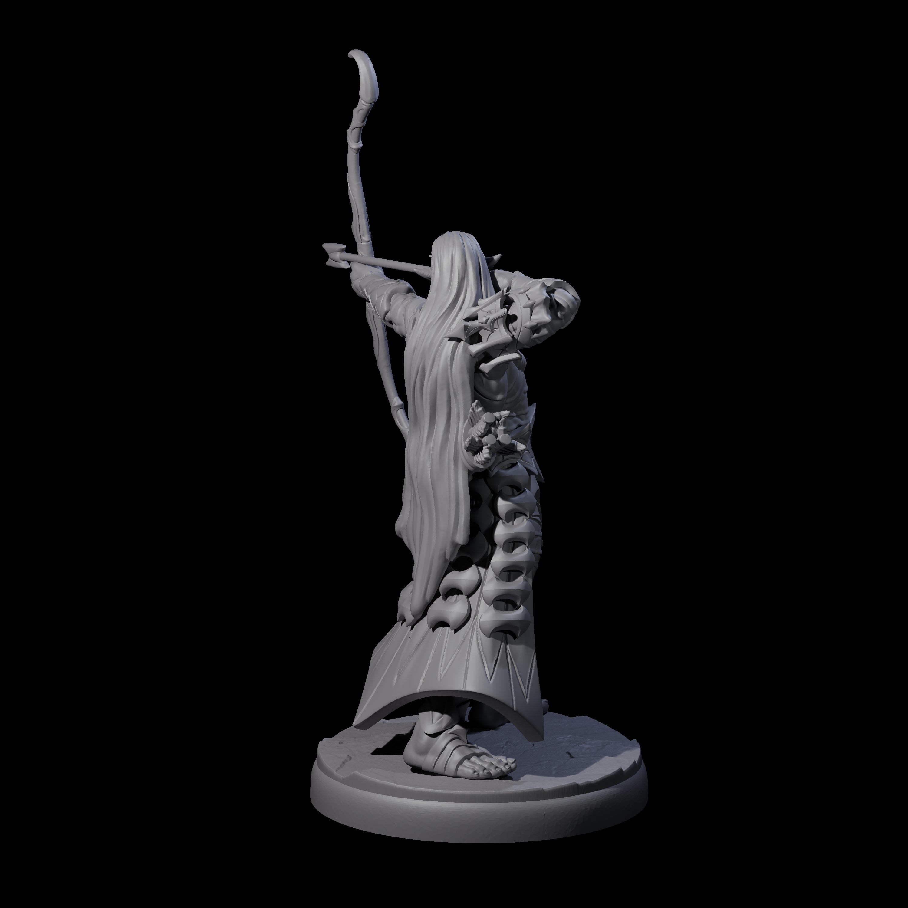 Cunning Dark Elf Archer F Miniature for Dungeons and Dragons, Pathfinder or other TTRPGs