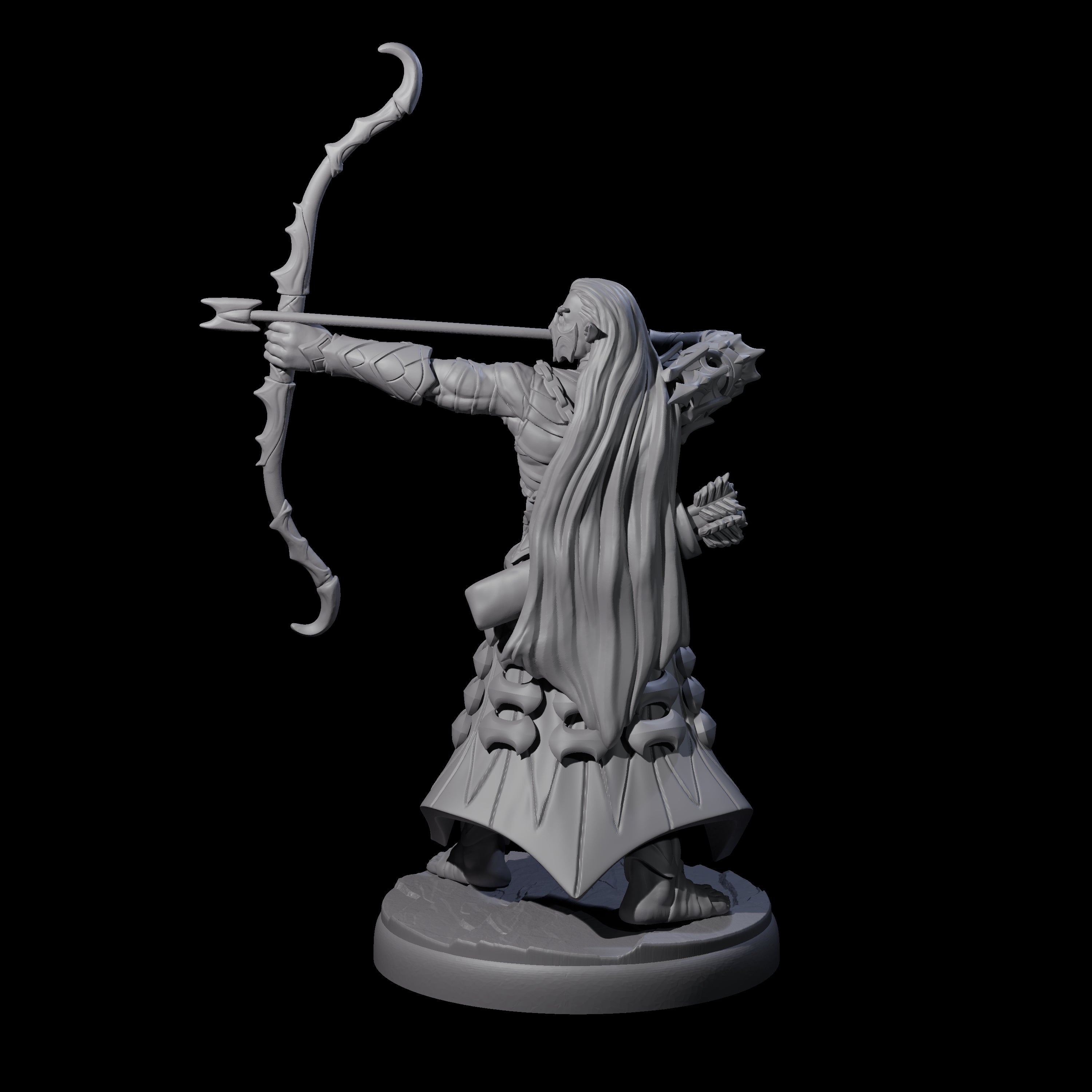 Cunning Dark Elf Archer F Miniature for Dungeons and Dragons, Pathfinder or other TTRPGs