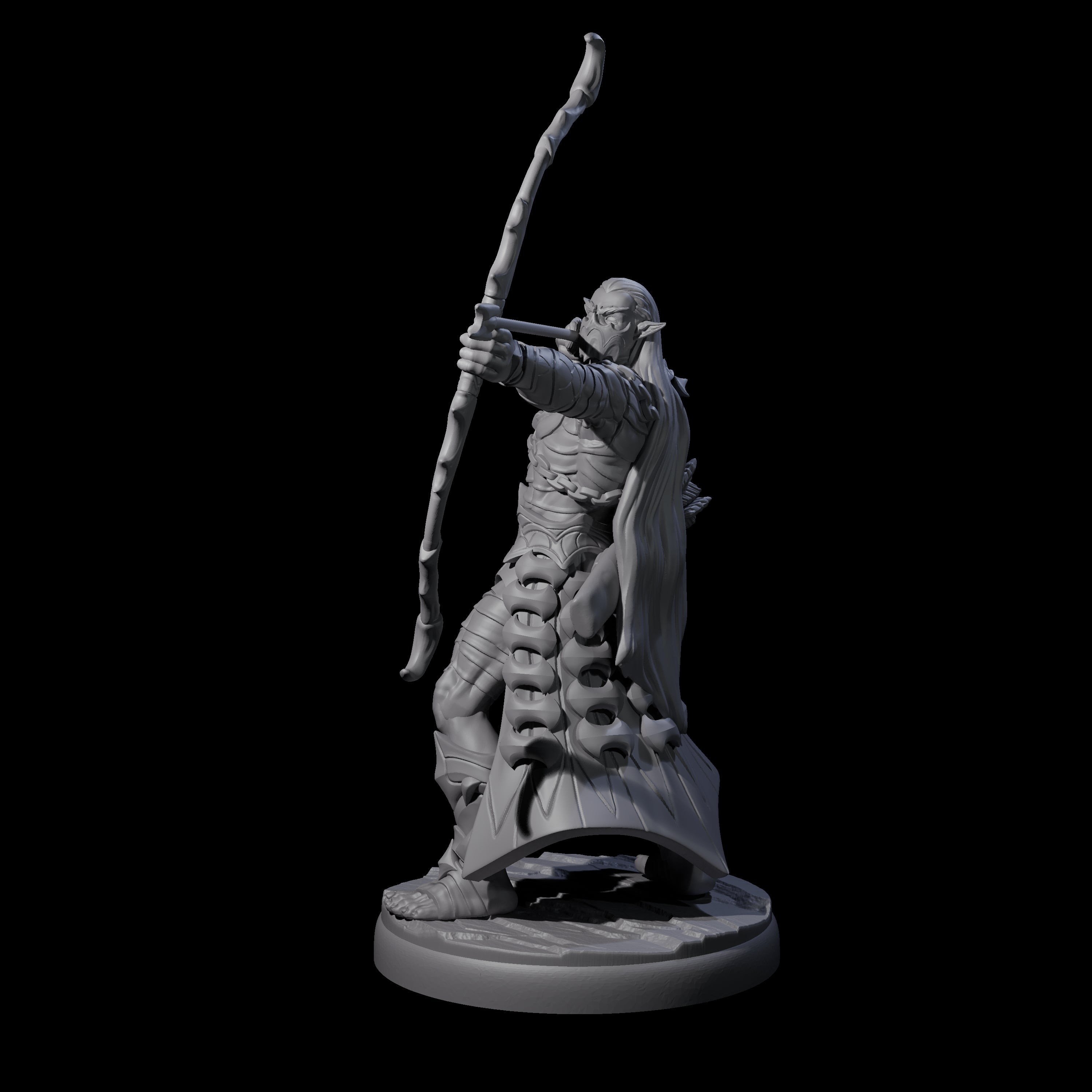 Cunning Dark Elf Archer F Miniature for Dungeons and Dragons, Pathfinder or other TTRPGs
