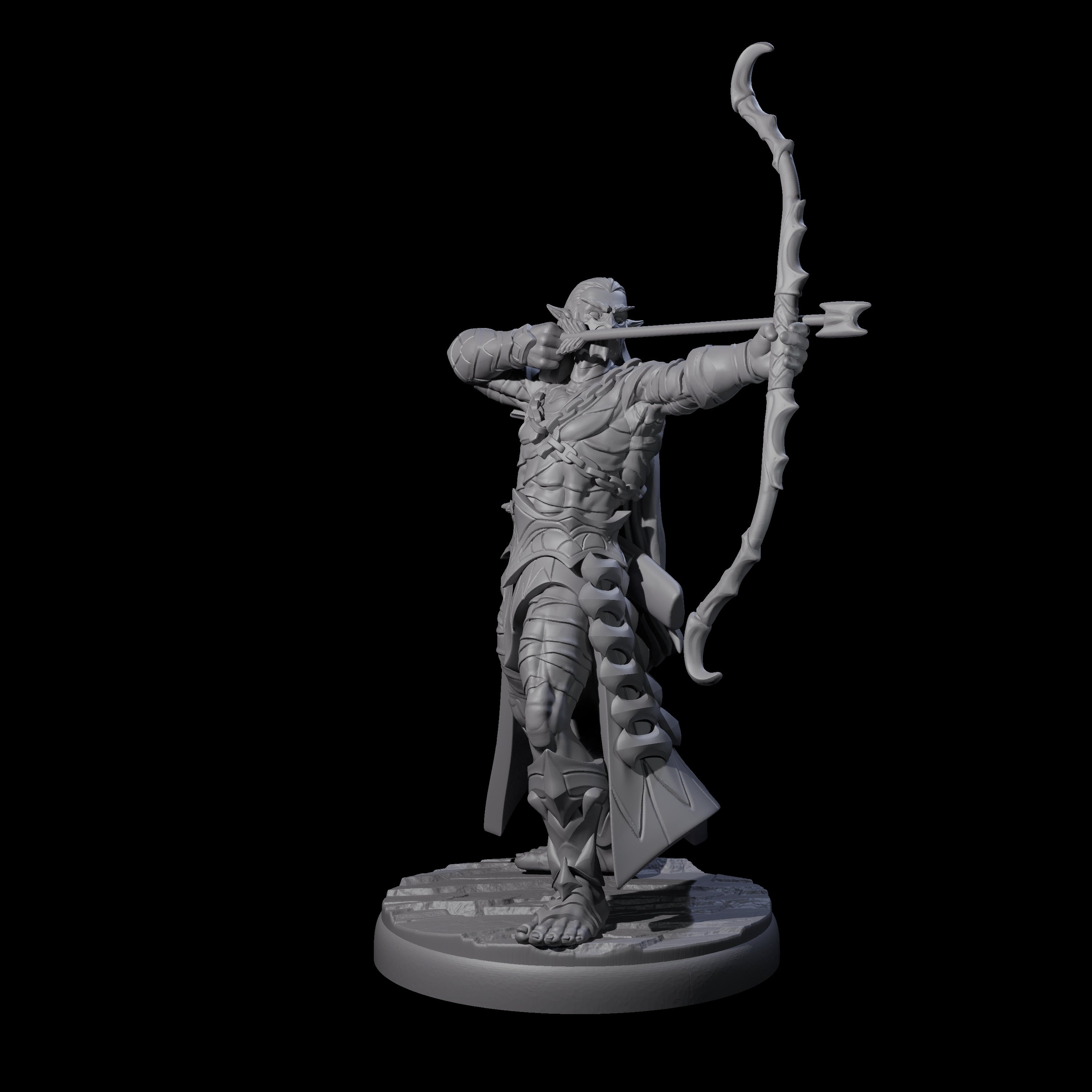 Cunning Dark Elf Archer F Miniature for Dungeons and Dragons, Pathfinder or other TTRPGs