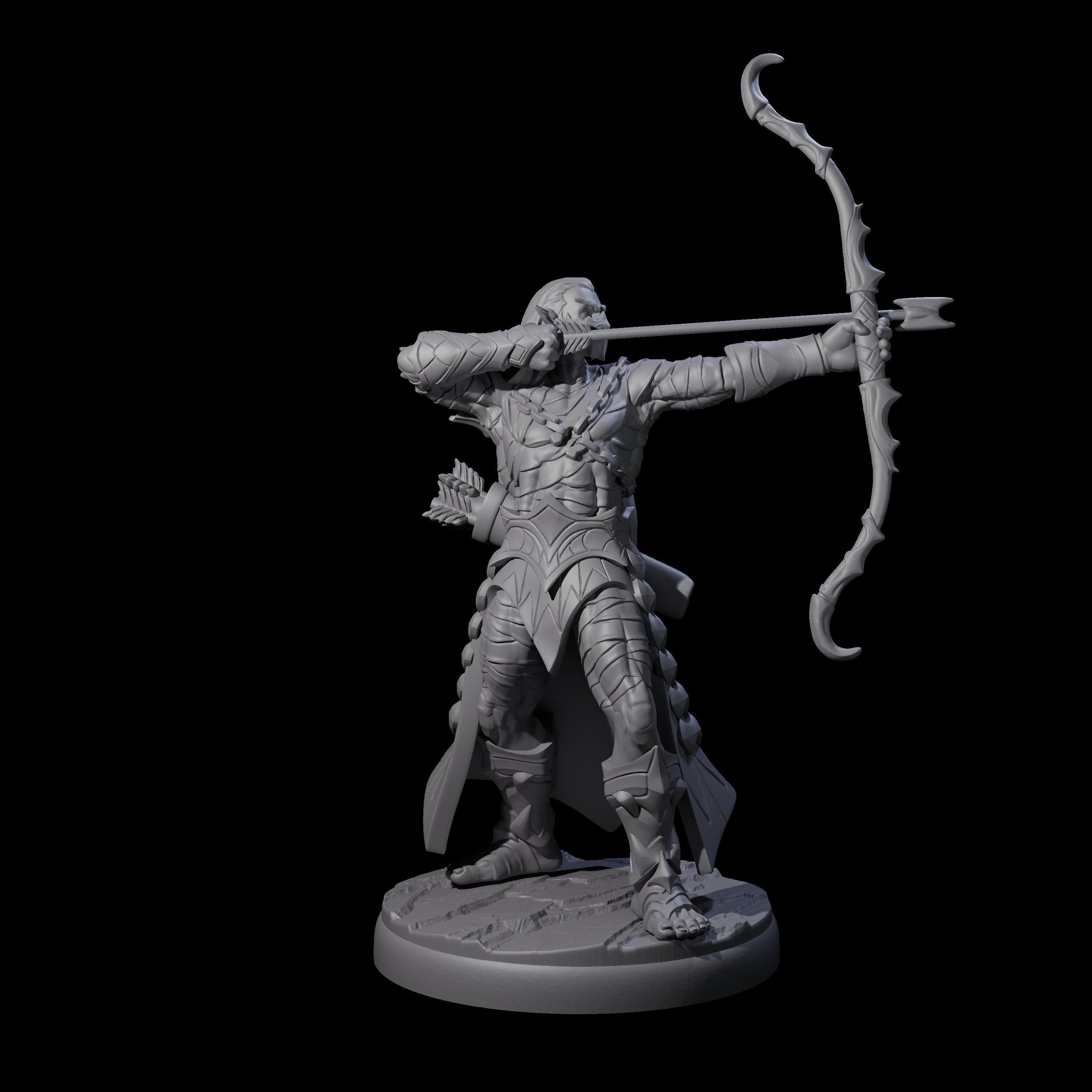 Cunning Dark Elf Archer F Miniature for Dungeons and Dragons, Pathfinder or other TTRPGs