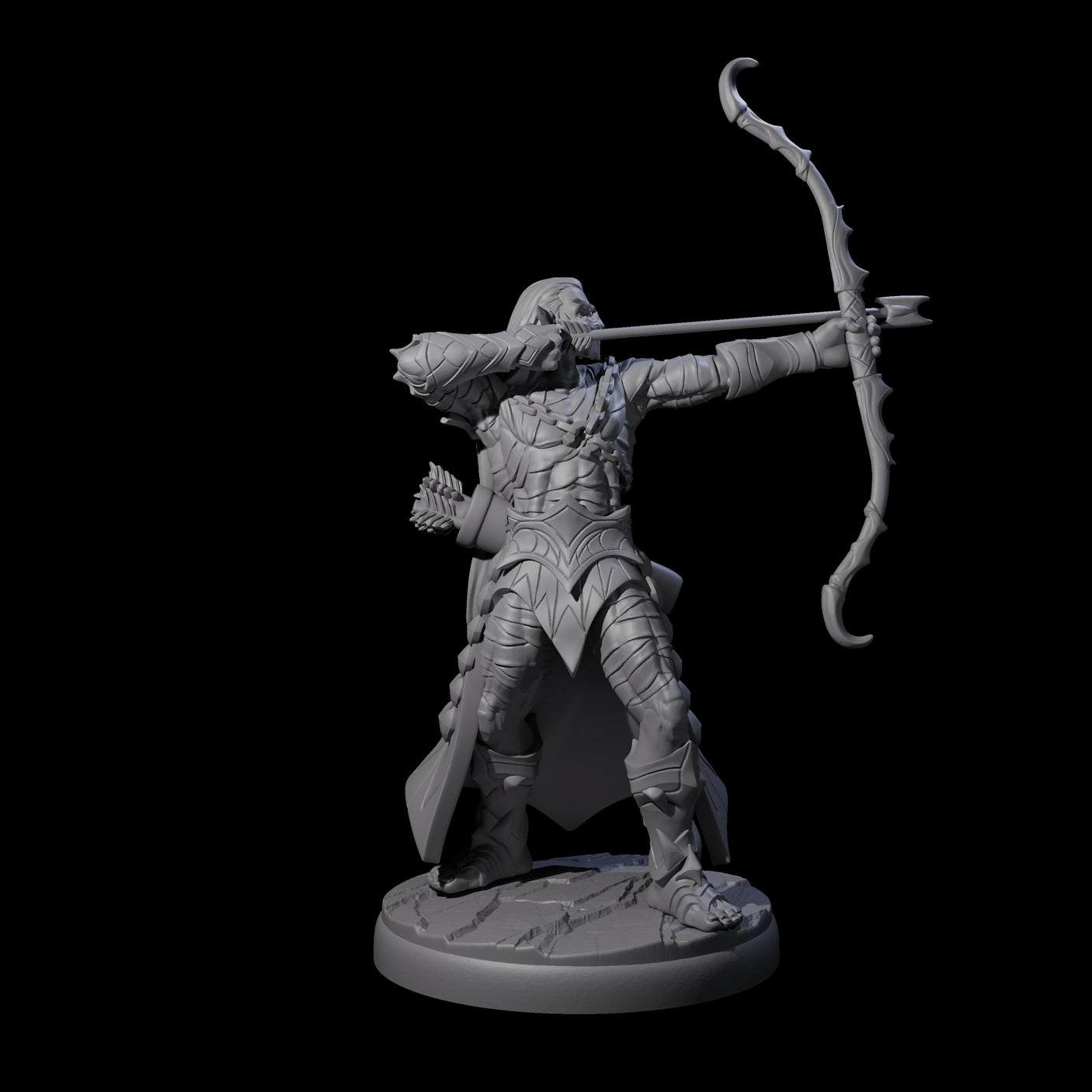 Cunning Dark Elf Archer F Miniature for Dungeons and Dragons, Pathfinder or other TTRPGs