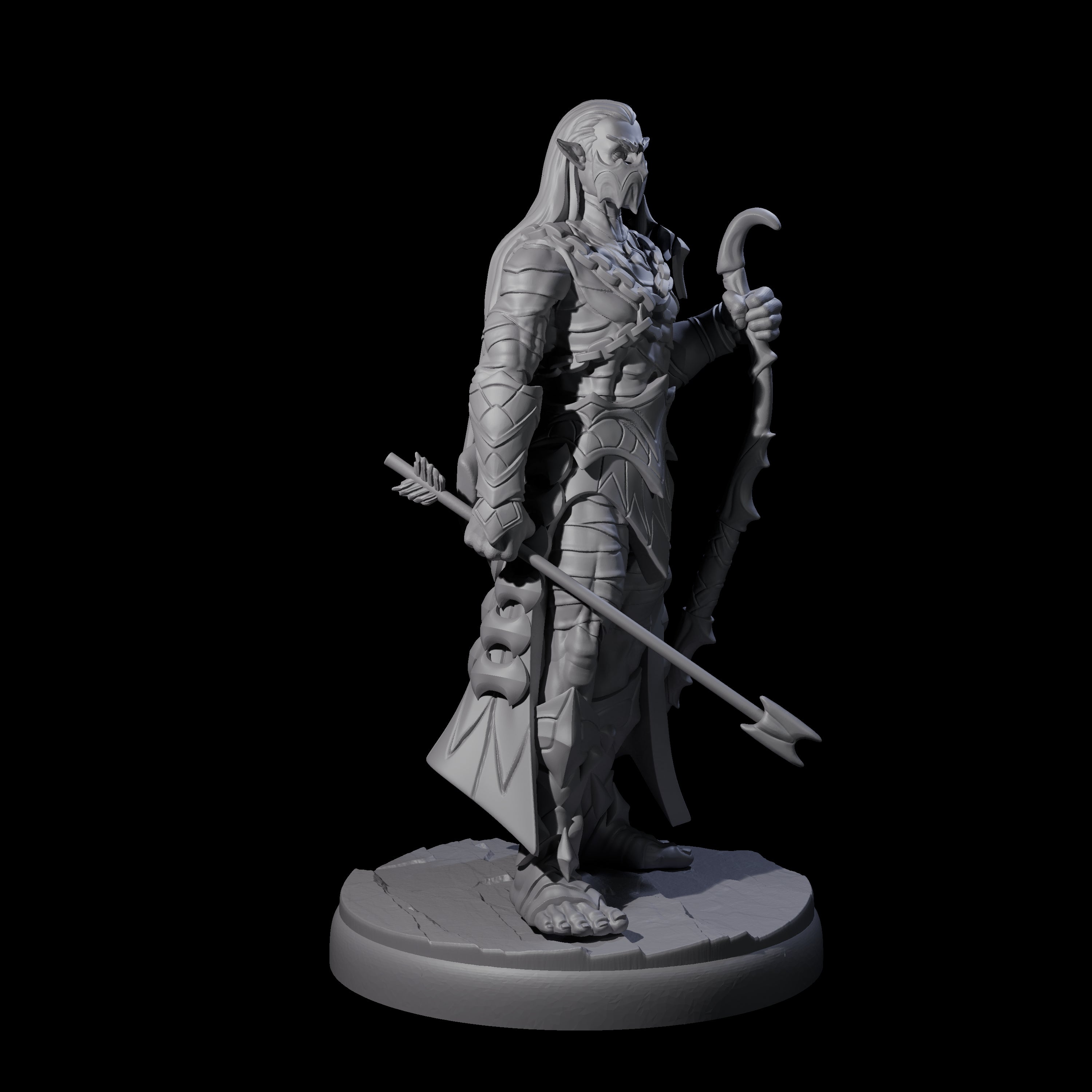 Cunning Dark Elf Archer G Miniature for Dungeons and Dragons, Pathfinder or other TTRPGs