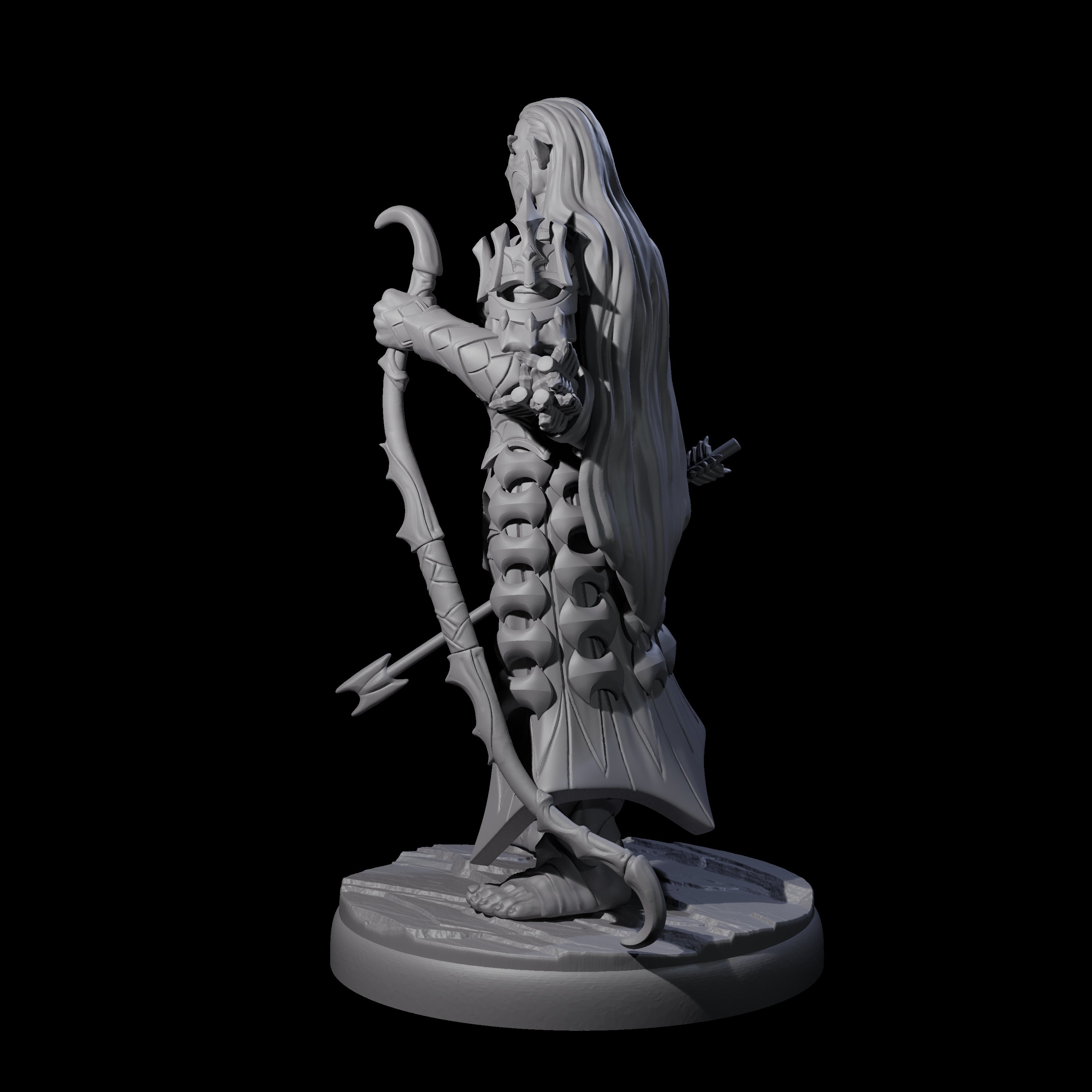 Cunning Dark Elf Archer G Miniature for Dungeons and Dragons, Pathfinder or other TTRPGs