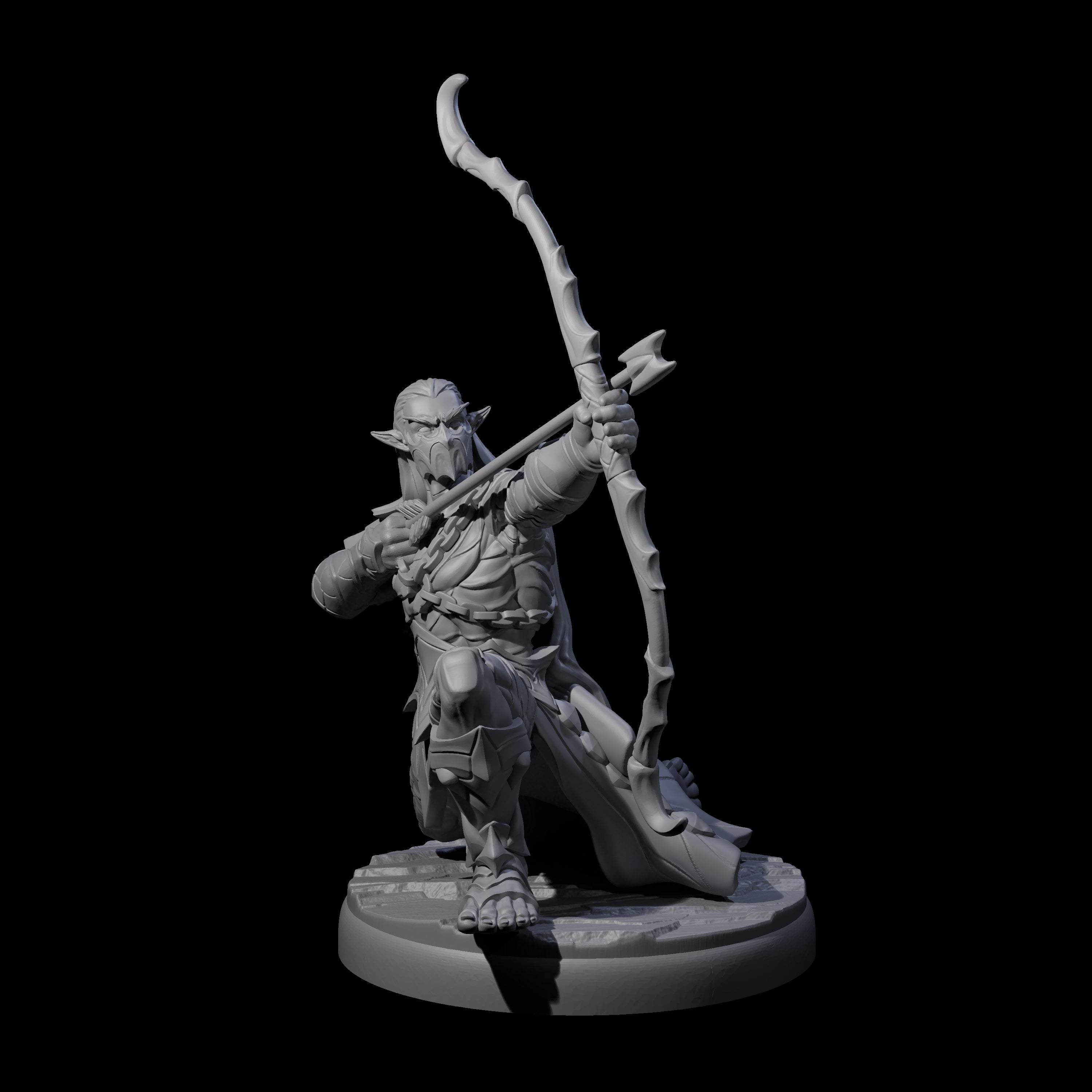 Cunning Dark Elf Archer I Miniature for Dungeons and Dragons, Pathfinder or other TTRPGs