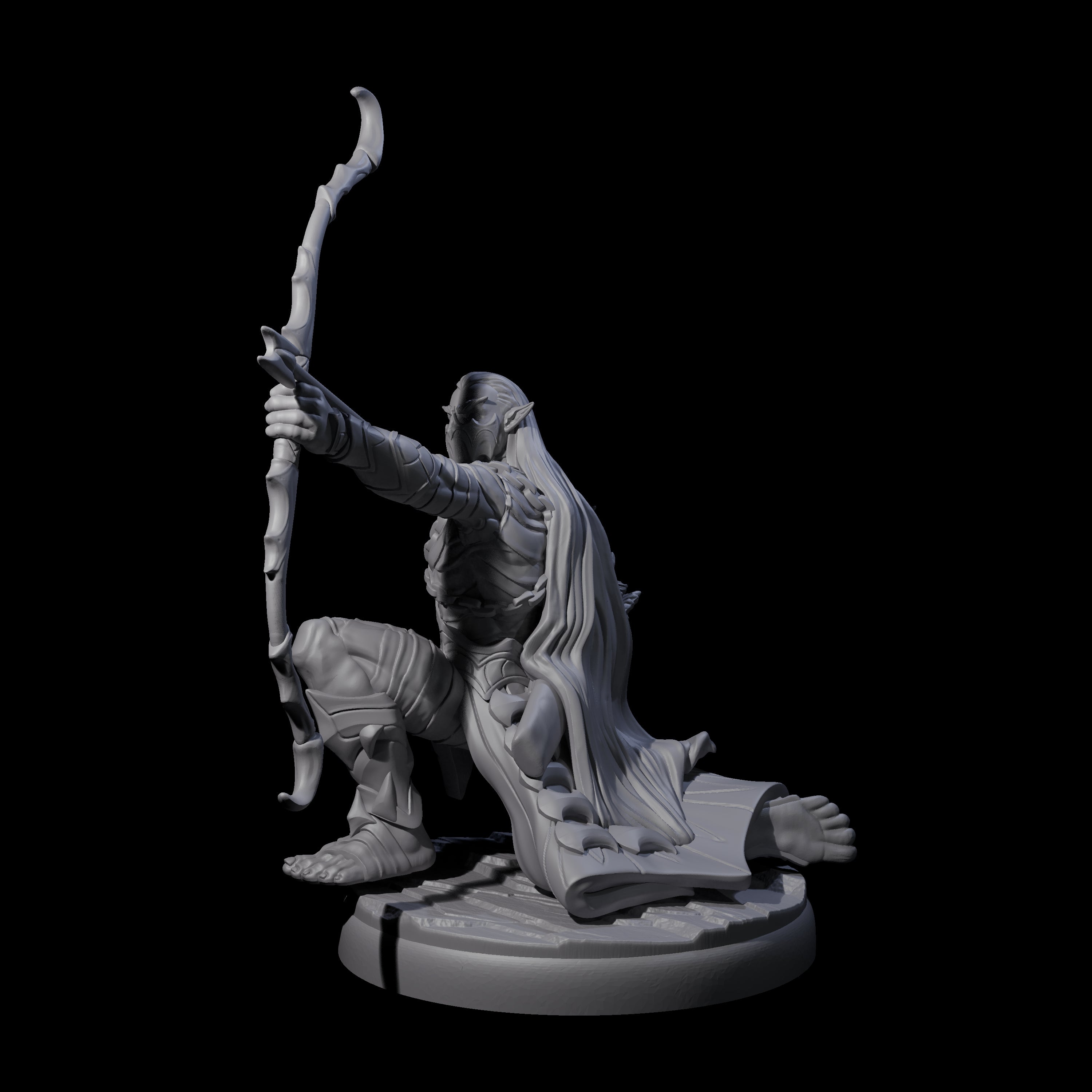 Cunning Dark Elf Archer I Miniature for Dungeons and Dragons, Pathfinder or other TTRPGs