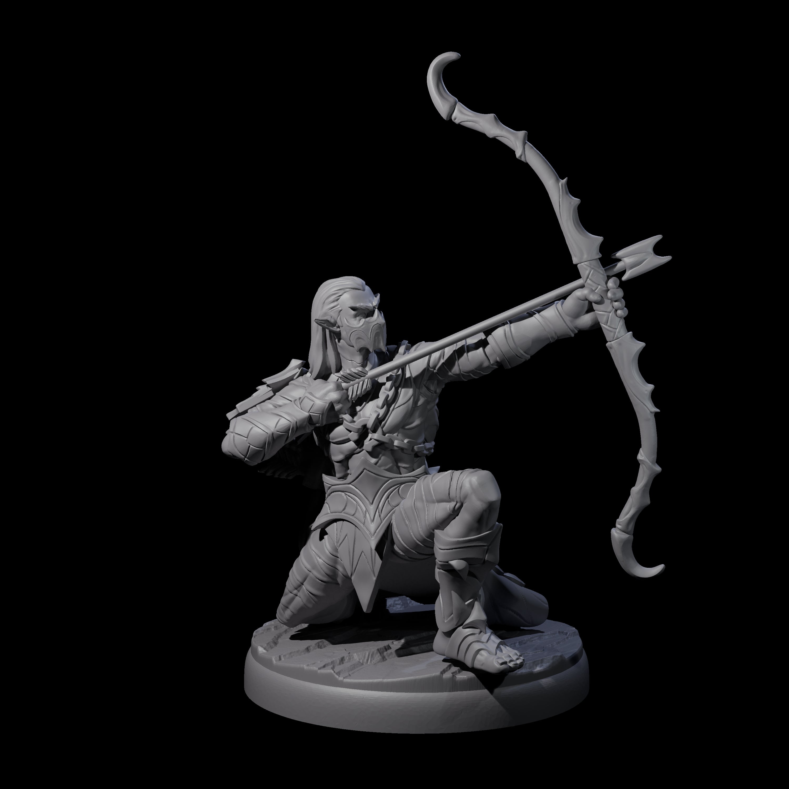 Cunning Dark Elf Archer I Miniature for Dungeons and Dragons, Pathfinder or other TTRPGs