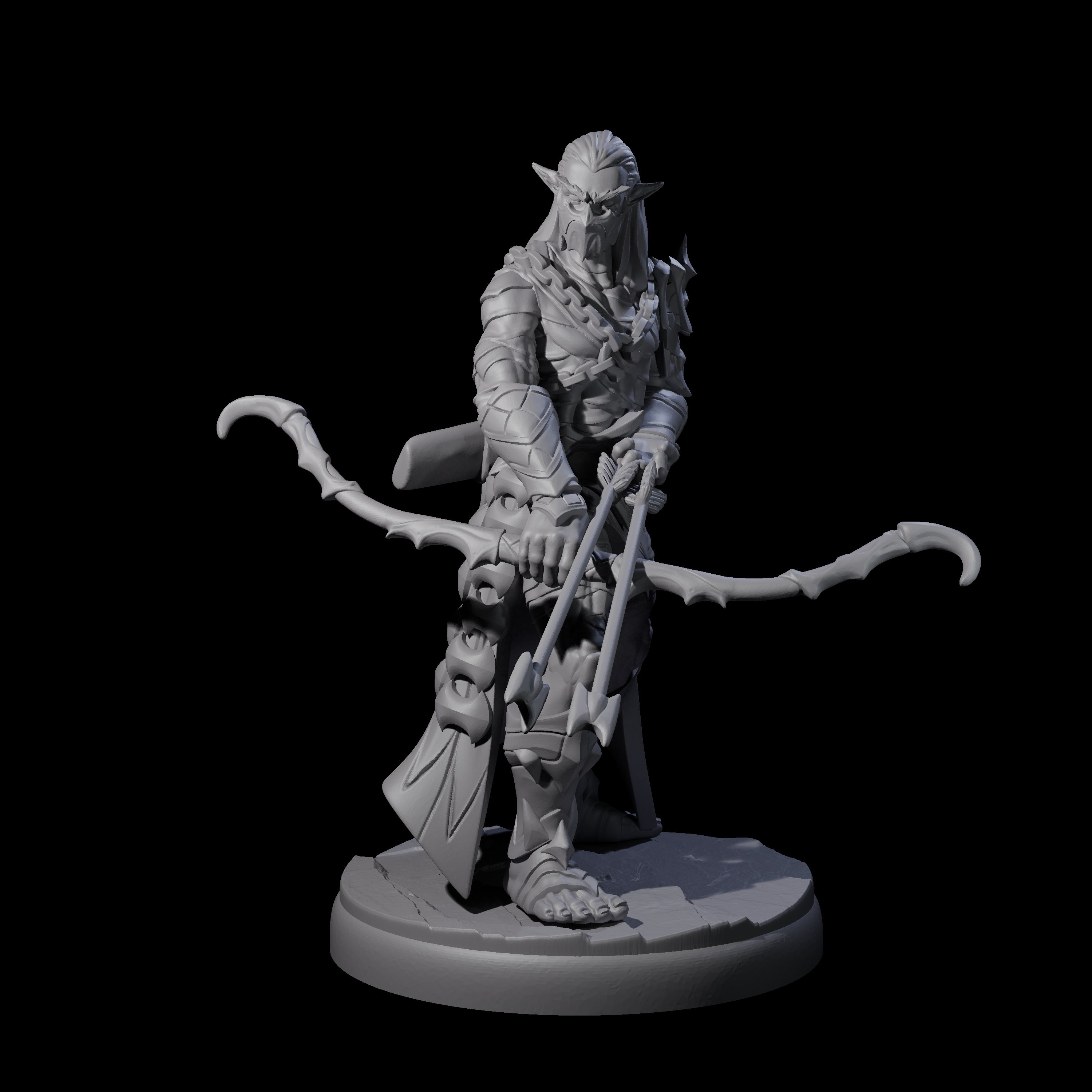 Cunning Dark Elf Archer J Miniature for Dungeons and Dragons, Pathfinder or other TTRPGs