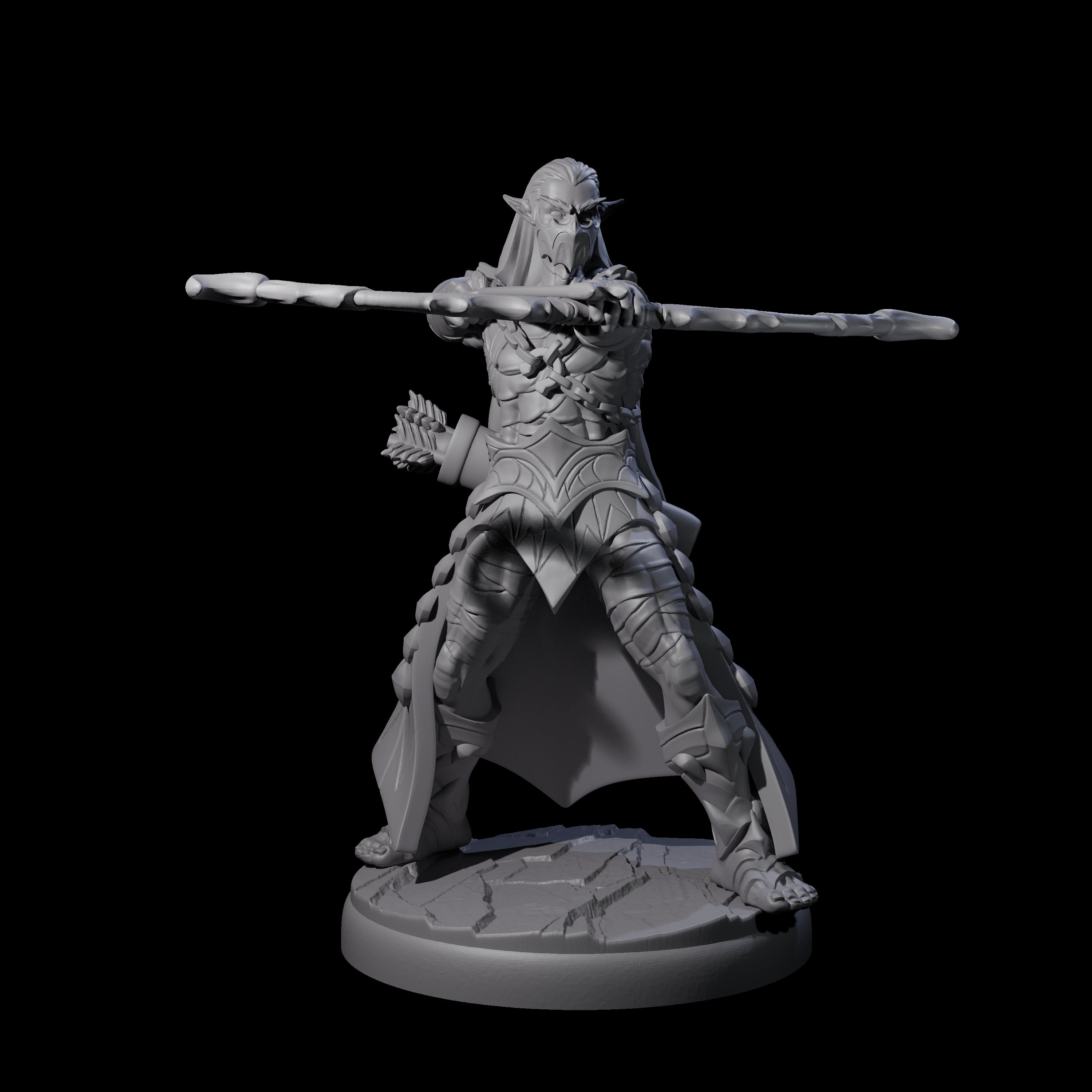 Cunning Dark Elf Archer K Miniature for Dungeons and Dragons, Pathfinder or other TTRPGs