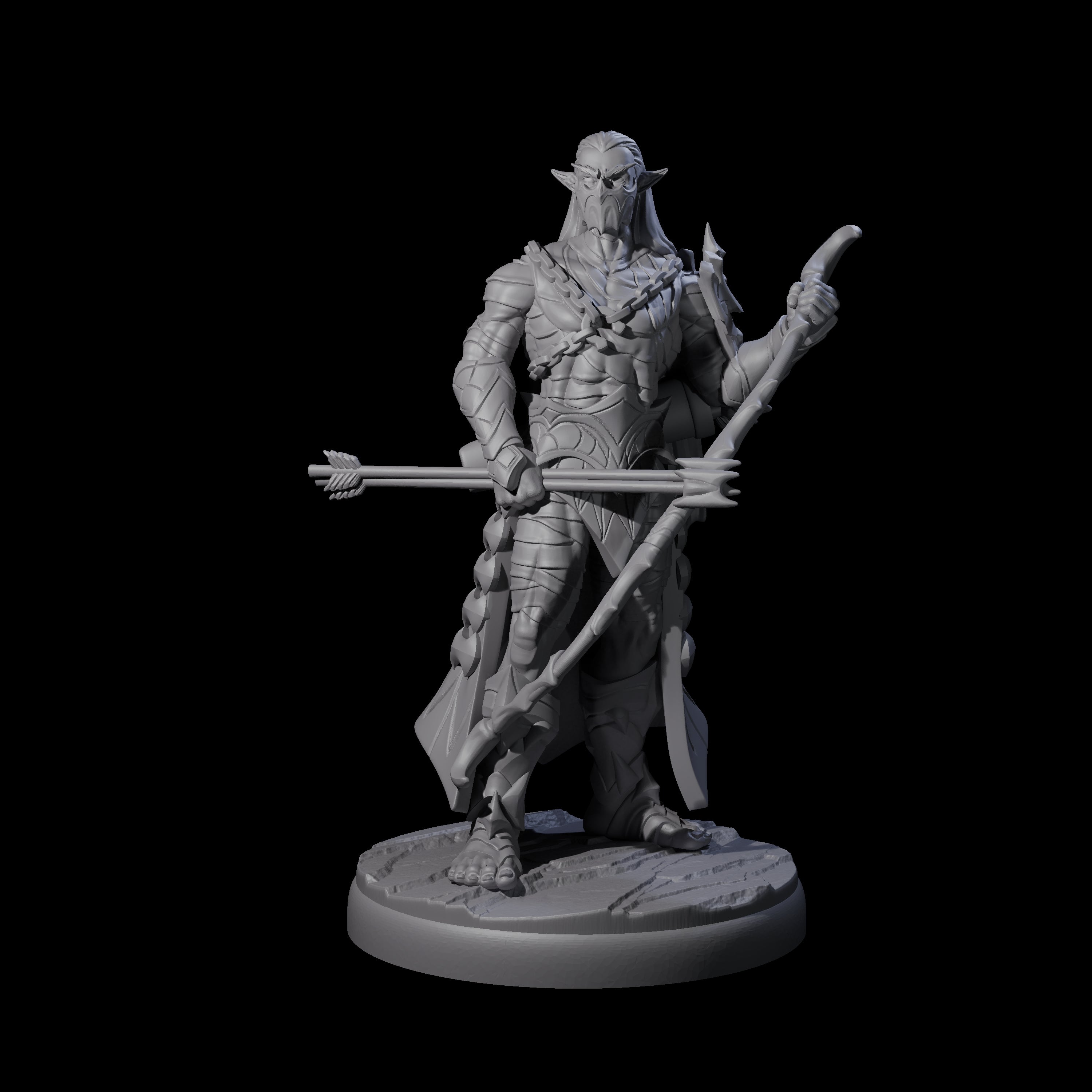 Cunning Dark Elf Archer L Miniature for Dungeons and Dragons, Pathfinder or other TTRPGs