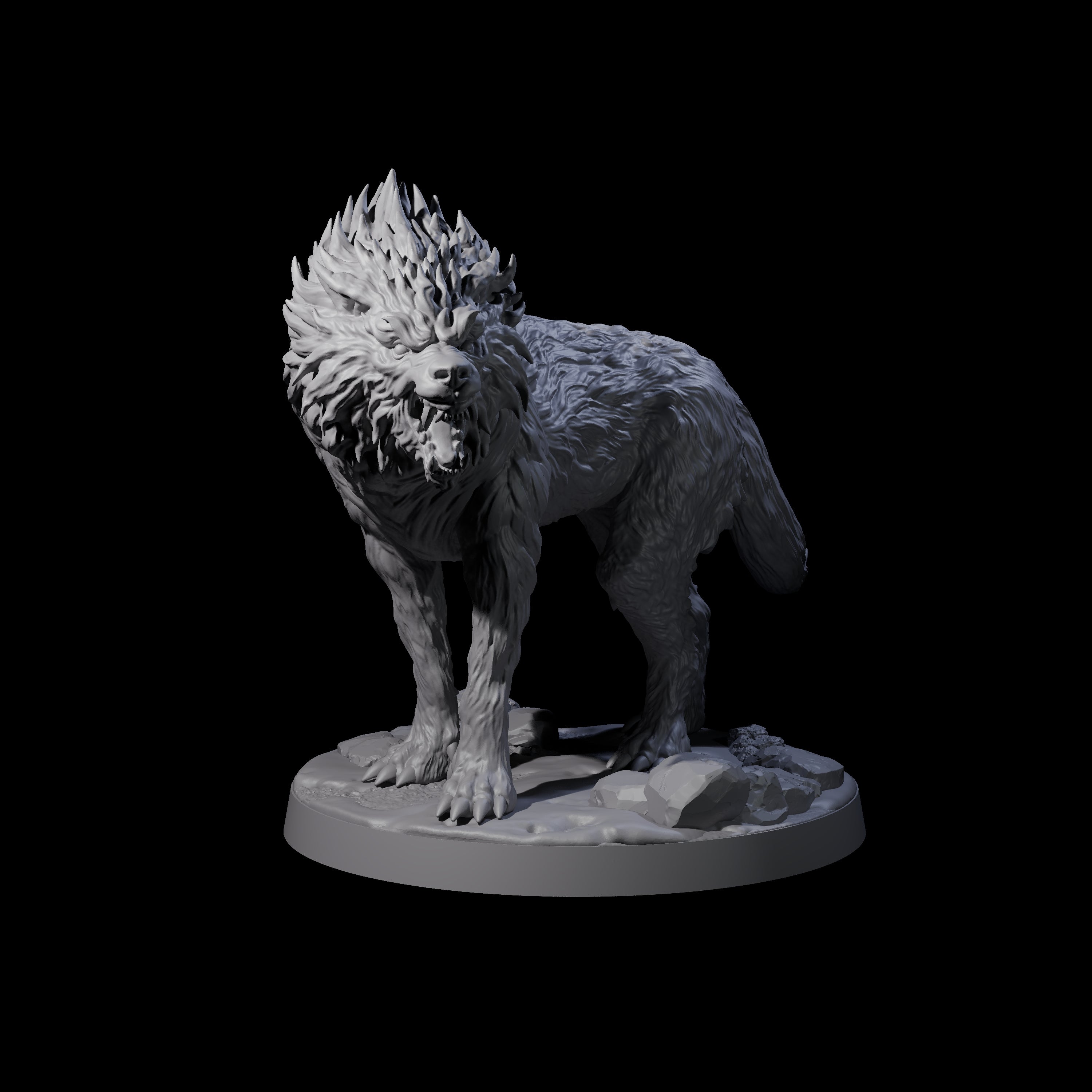 Cunning Dire Wolf Miniature for Dungeons and Dragons, Pathfinder or other TTRPGs