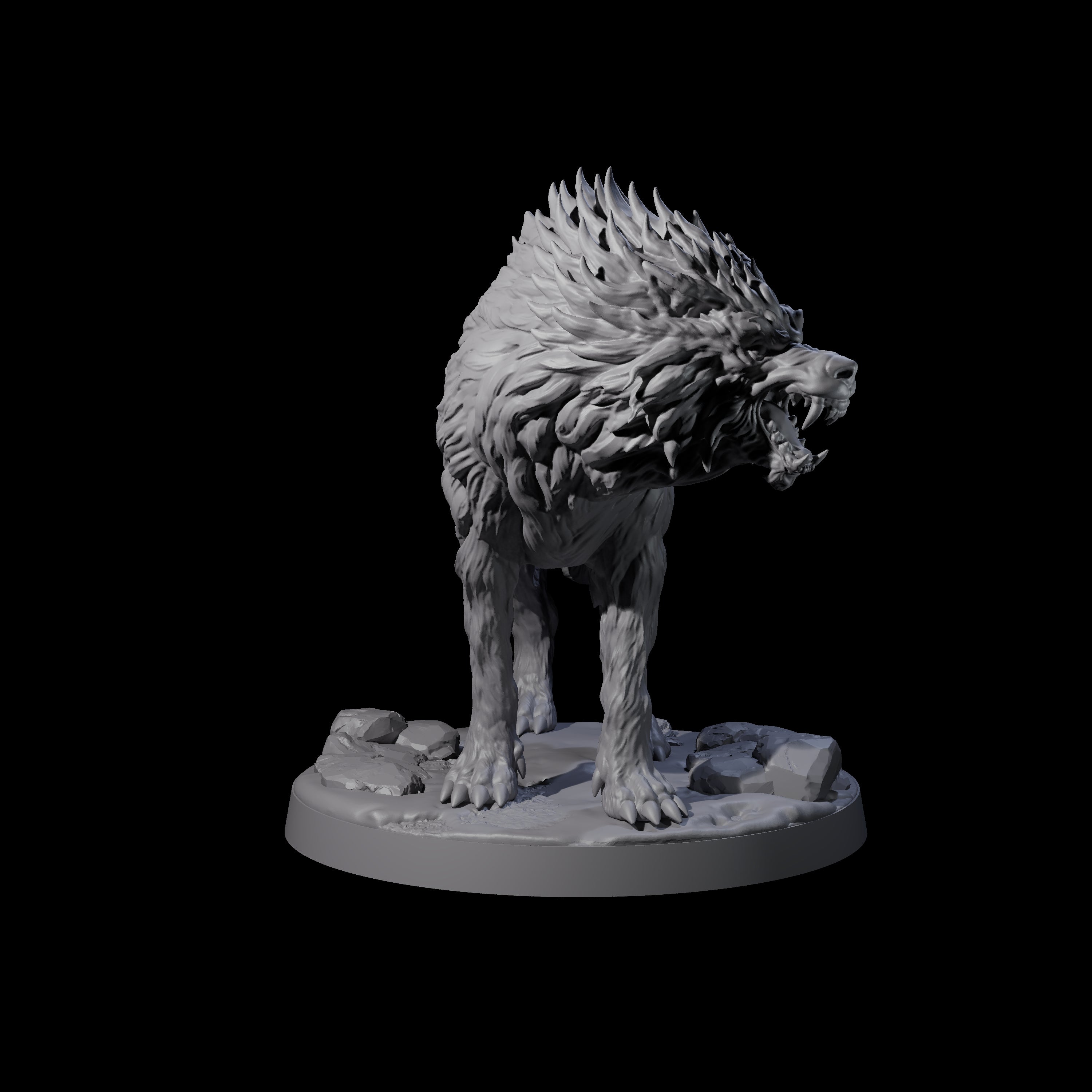 Cunning Dire Wolf Miniature for Dungeons and Dragons, Pathfinder or other TTRPGs