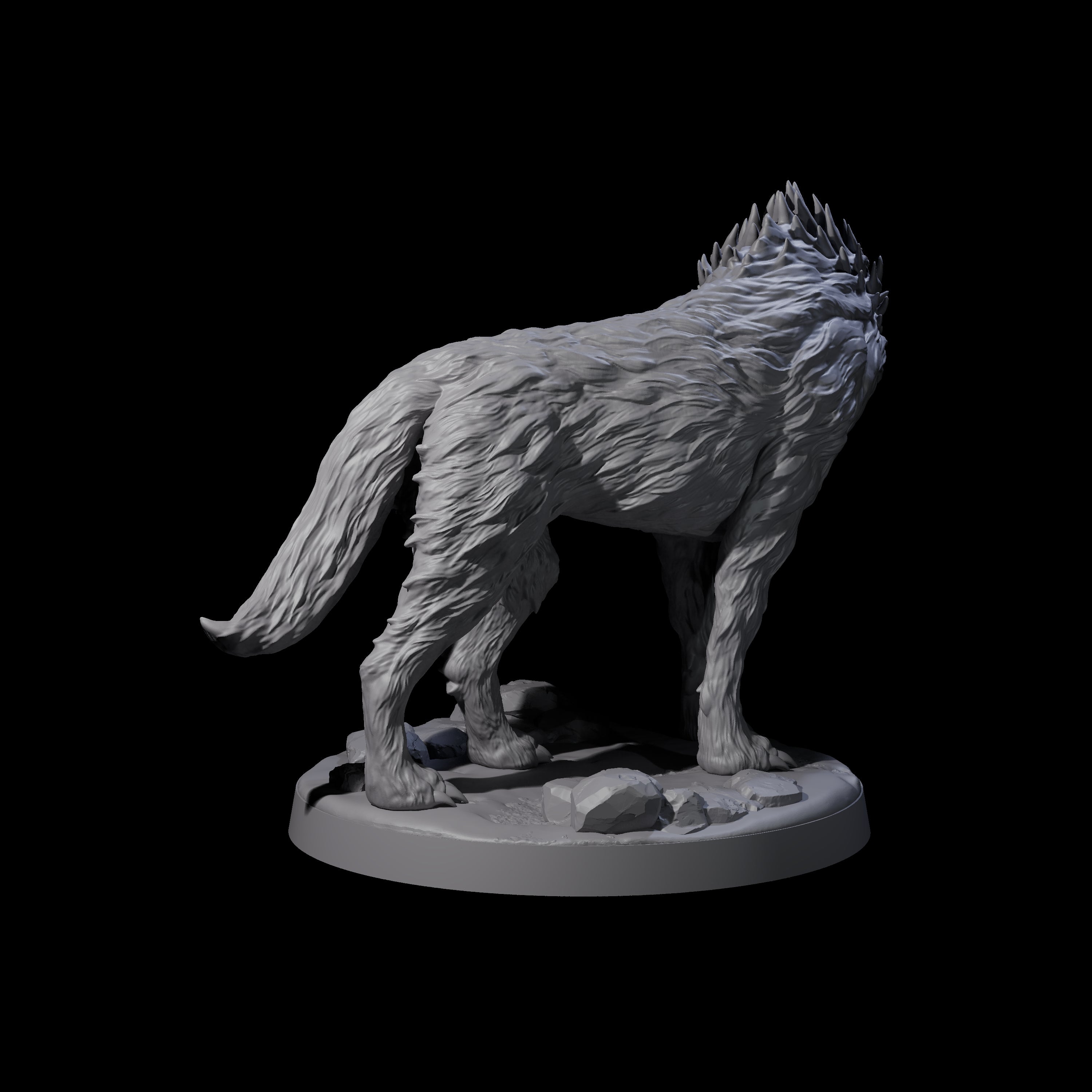 Cunning Dire Wolf Miniature for Dungeons and Dragons, Pathfinder or other TTRPGs
