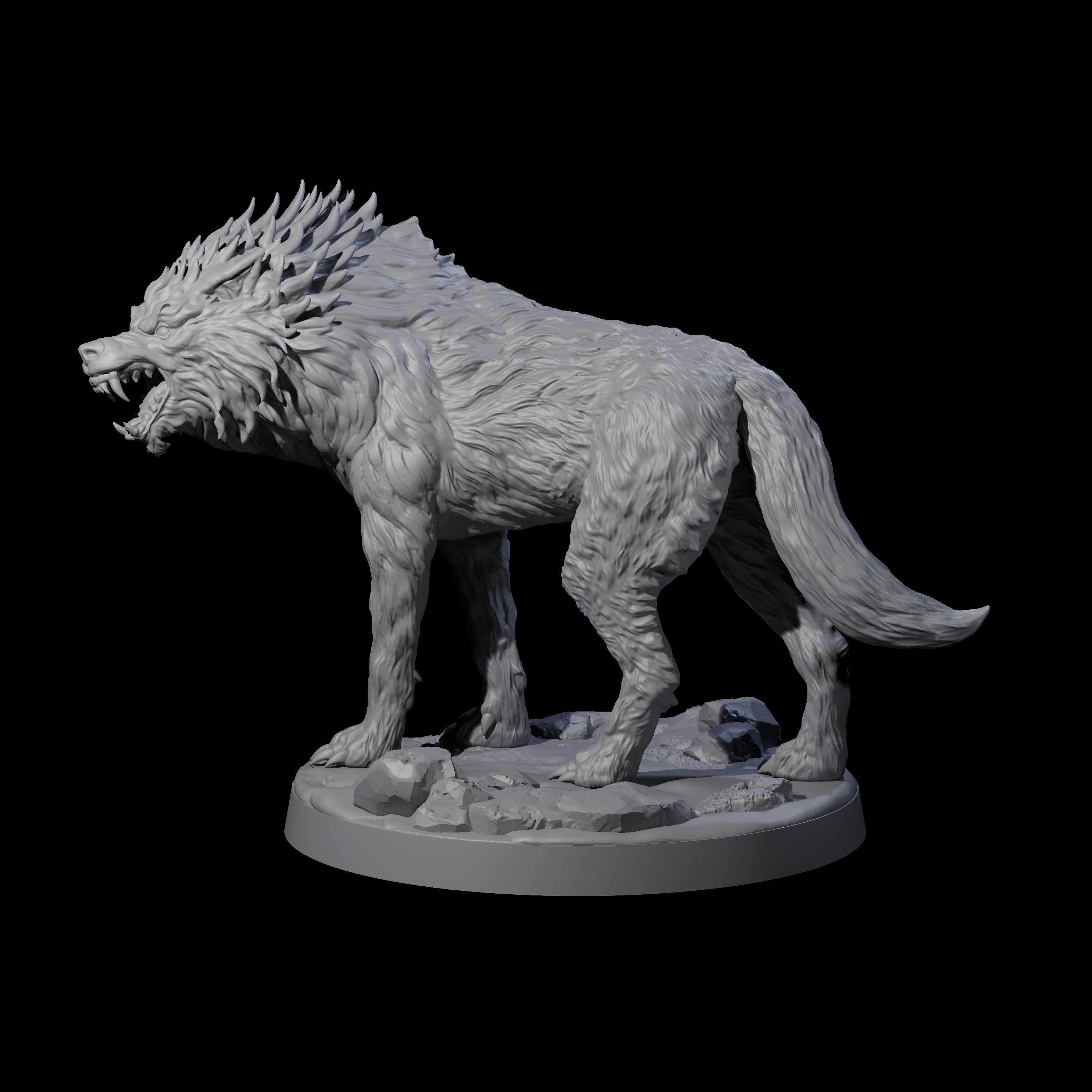 Cunning Dire Wolf Miniature for Dungeons and Dragons, Pathfinder or other TTRPGs