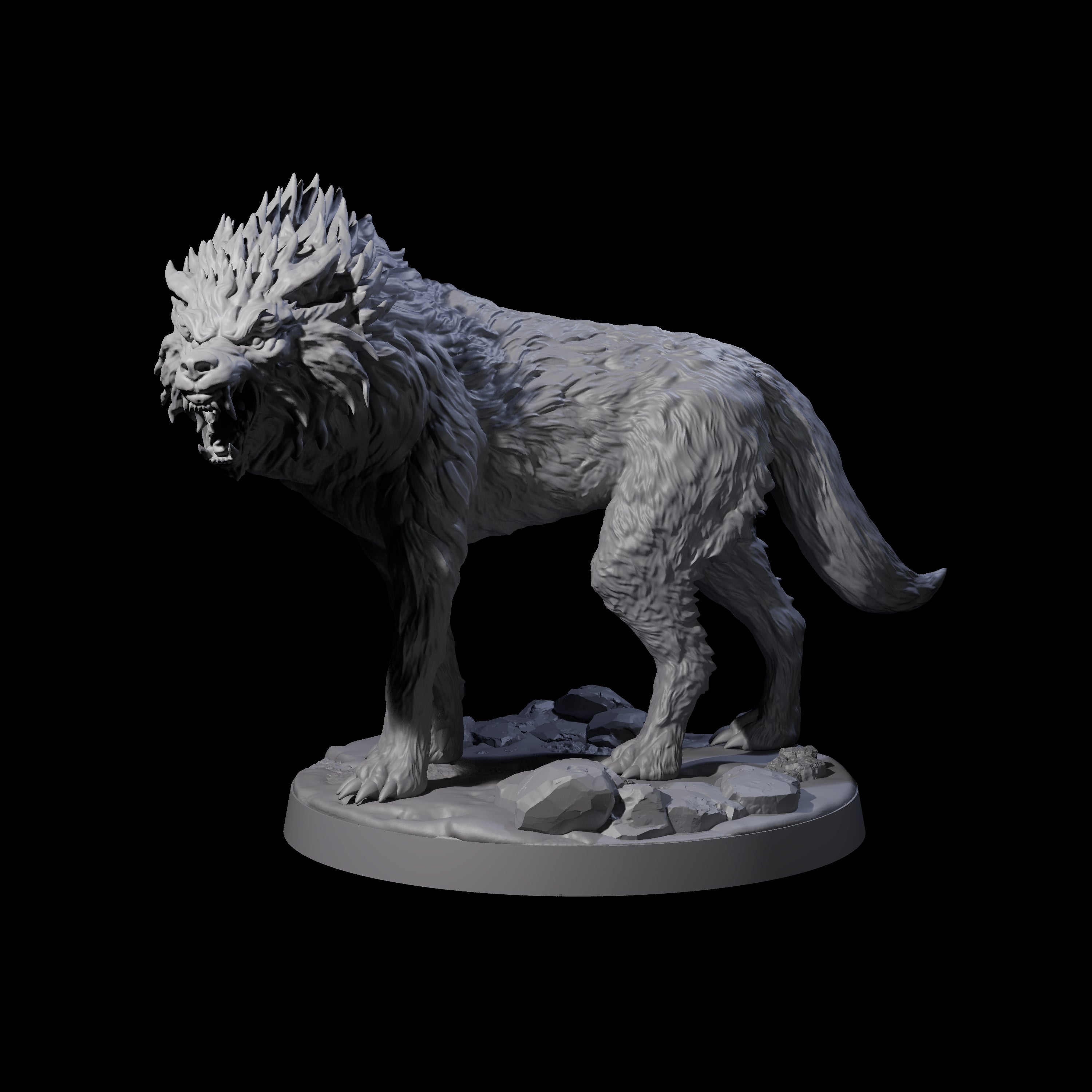 Cunning Dire Wolf Miniature for Dungeons and Dragons, Pathfinder or other TTRPGs
