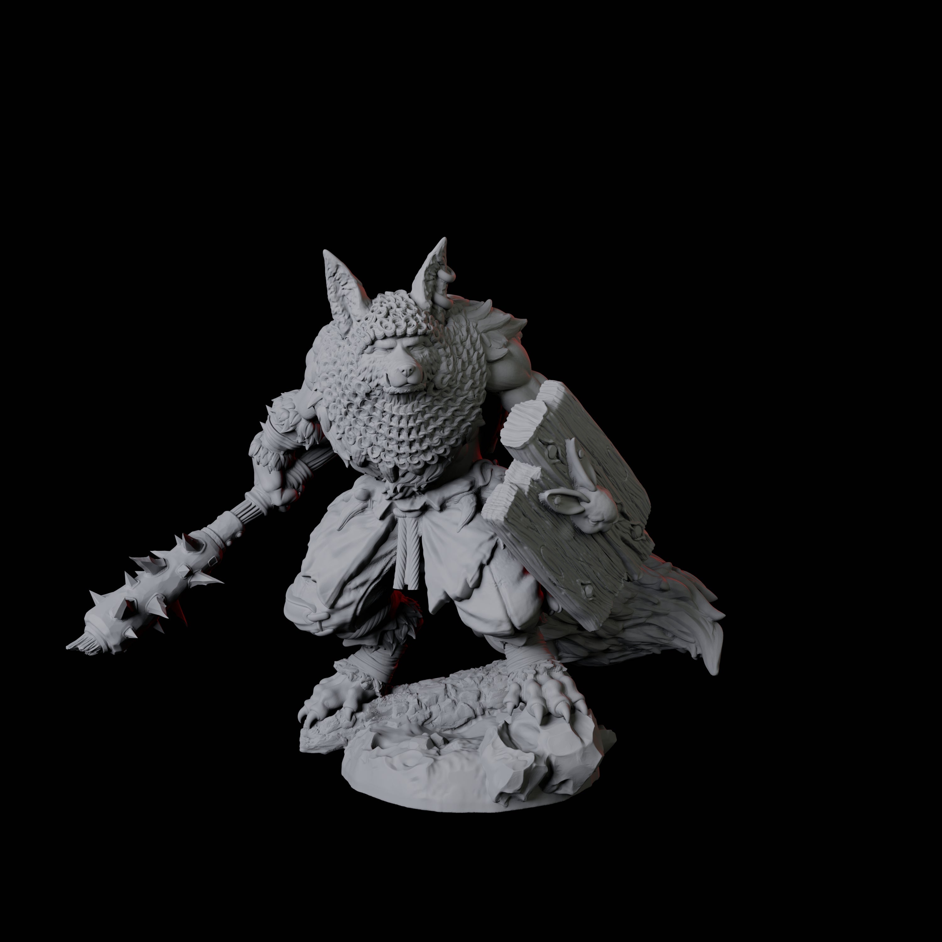 Cunning Kitsune Fighter B Miniature for Dungeons and Dragons, Pathfinder or other TTRPGs