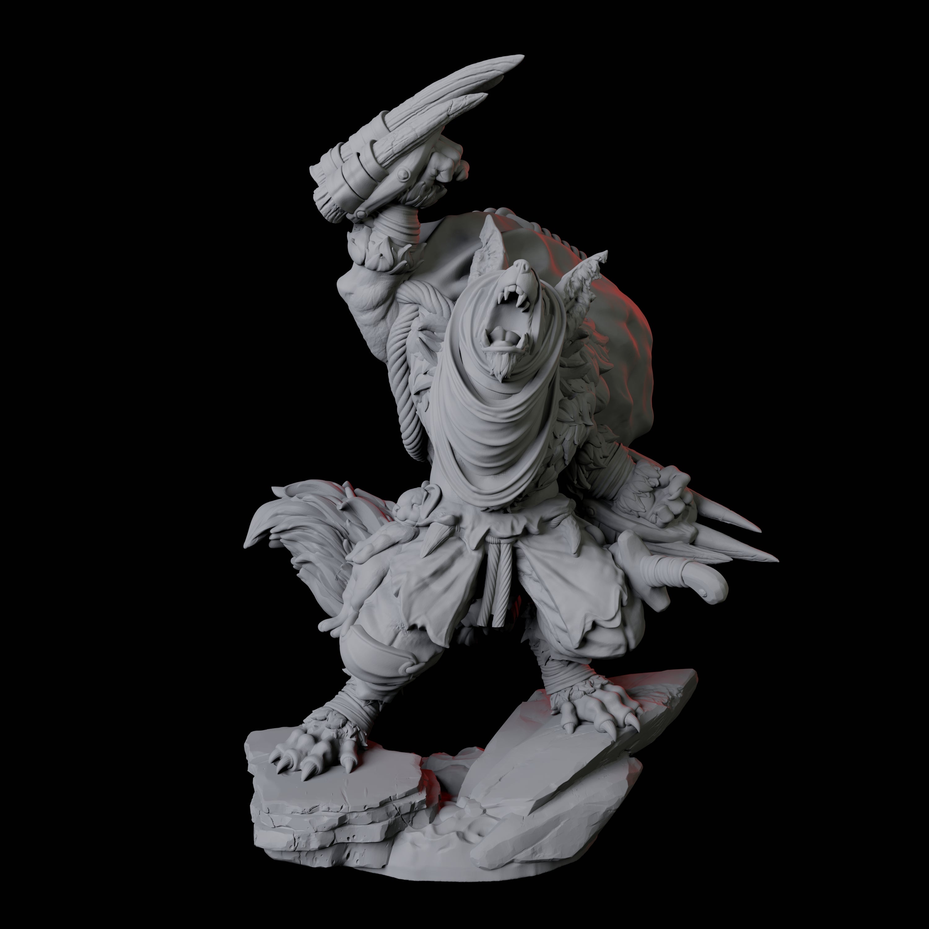 Cunning Kitsune Fighter C Miniature for Dungeons and Dragons, Pathfinder or other TTRPGs