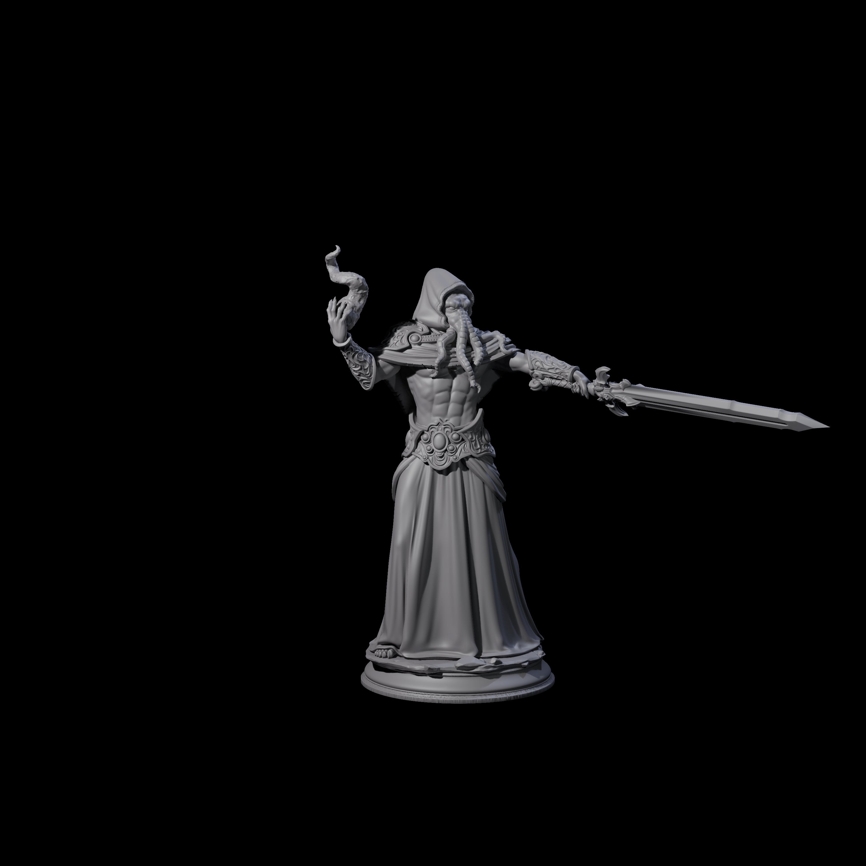 Cunning Mind Flayer B Miniature for Dungeons and Dragons, Pathfinder or other TTRPGs