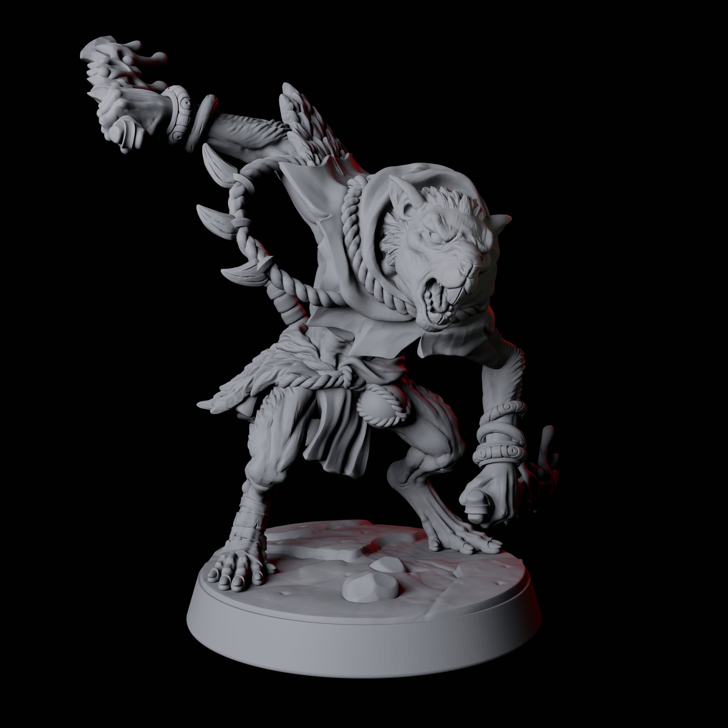 Cunning Ratfolk Soldier B Miniature for Dungeons and Dragons, Pathfinder or other TTRPGs