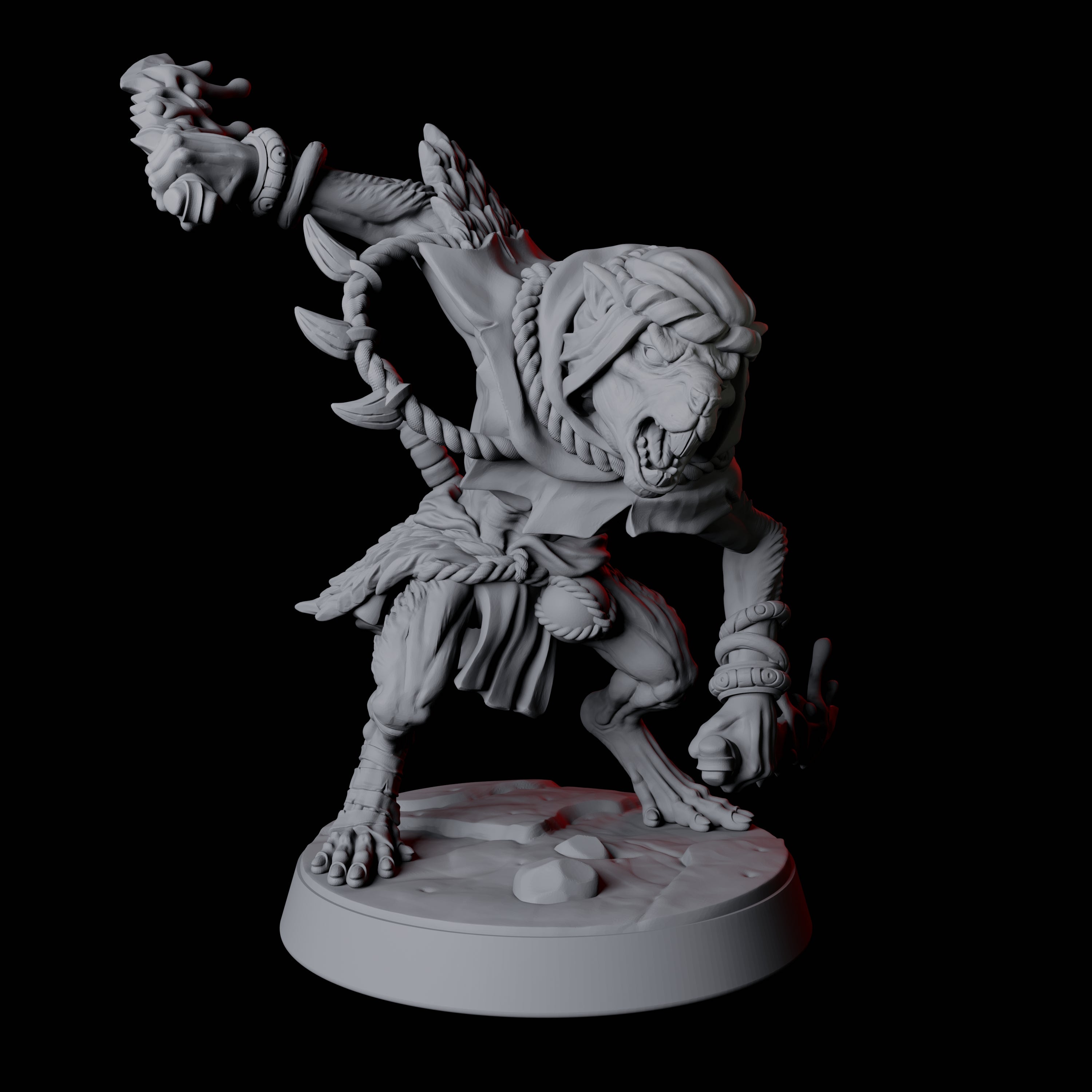 Cunning Ratfolk Soldier B Miniature for Dungeons and Dragons, Pathfinder or other TTRPGs