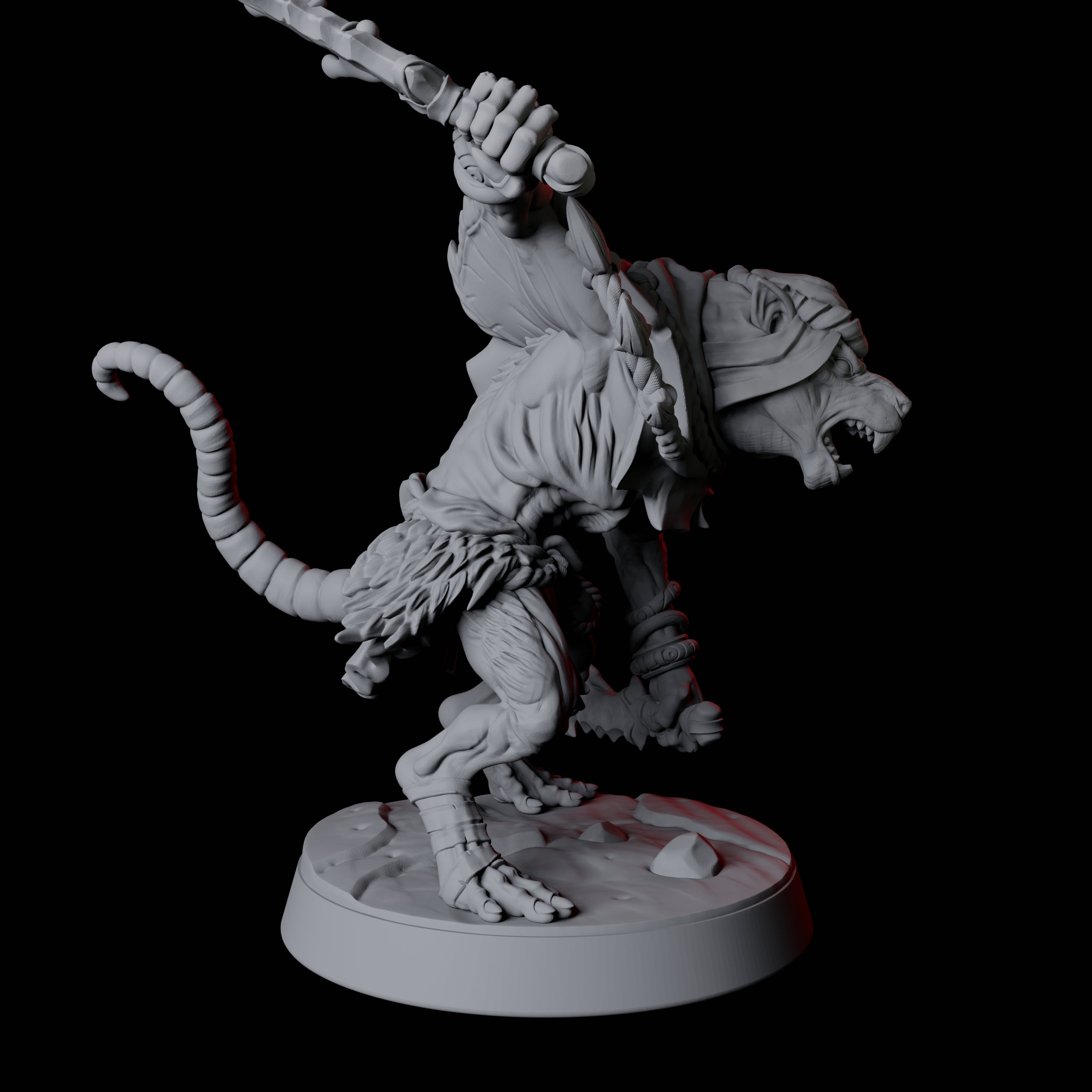 Cunning Ratfolk Soldier B Miniature for Dungeons and Dragons, Pathfinder or other TTRPGs