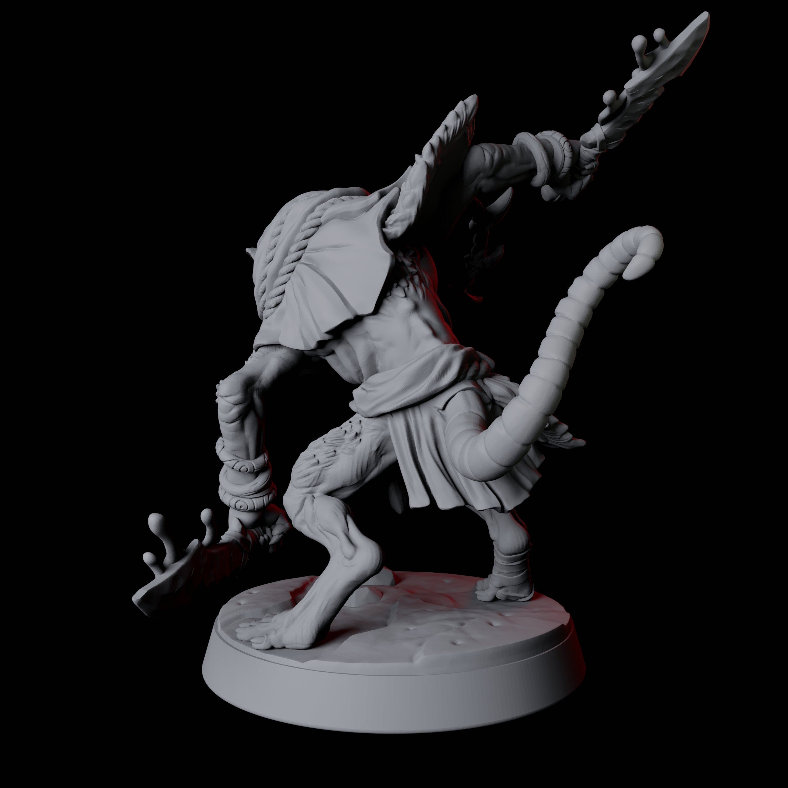 Cunning Ratfolk Soldier B Miniature for Dungeons and Dragons, Pathfinder or other TTRPGs