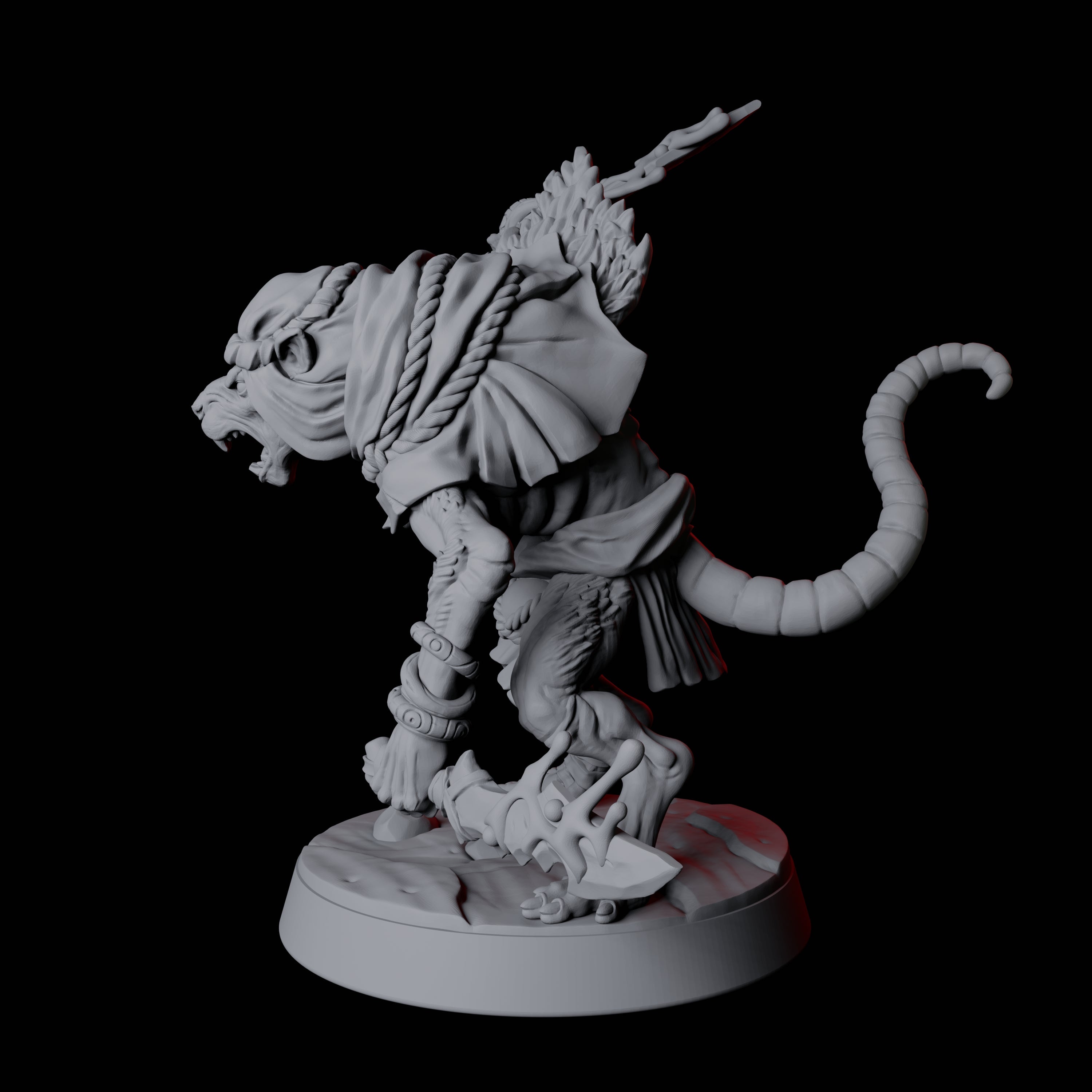 Cunning Ratfolk Soldier B Miniature for Dungeons and Dragons, Pathfinder or other TTRPGs